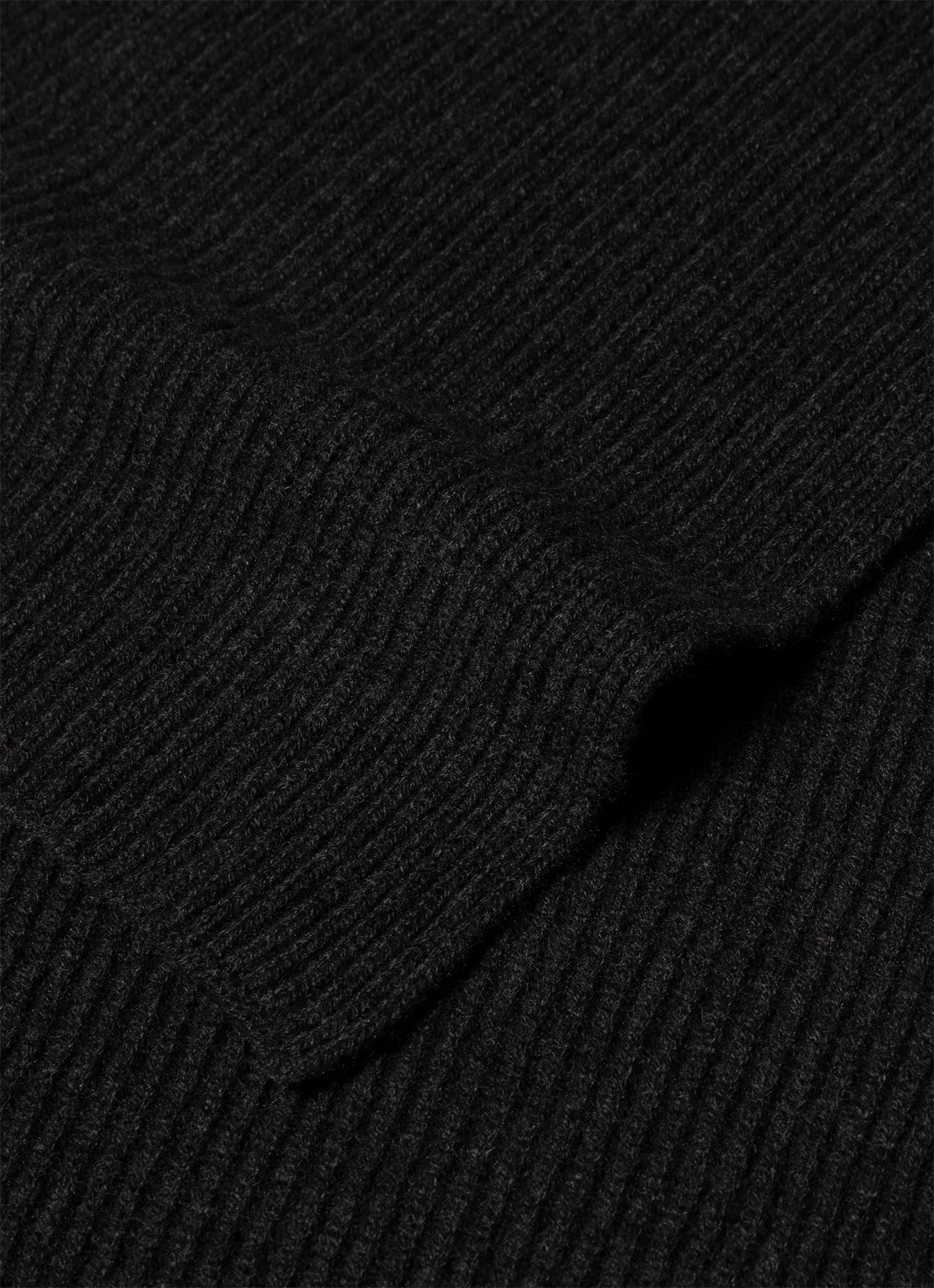 Cashmere Ribbed Scarf in Charcoal Melange - Image 2