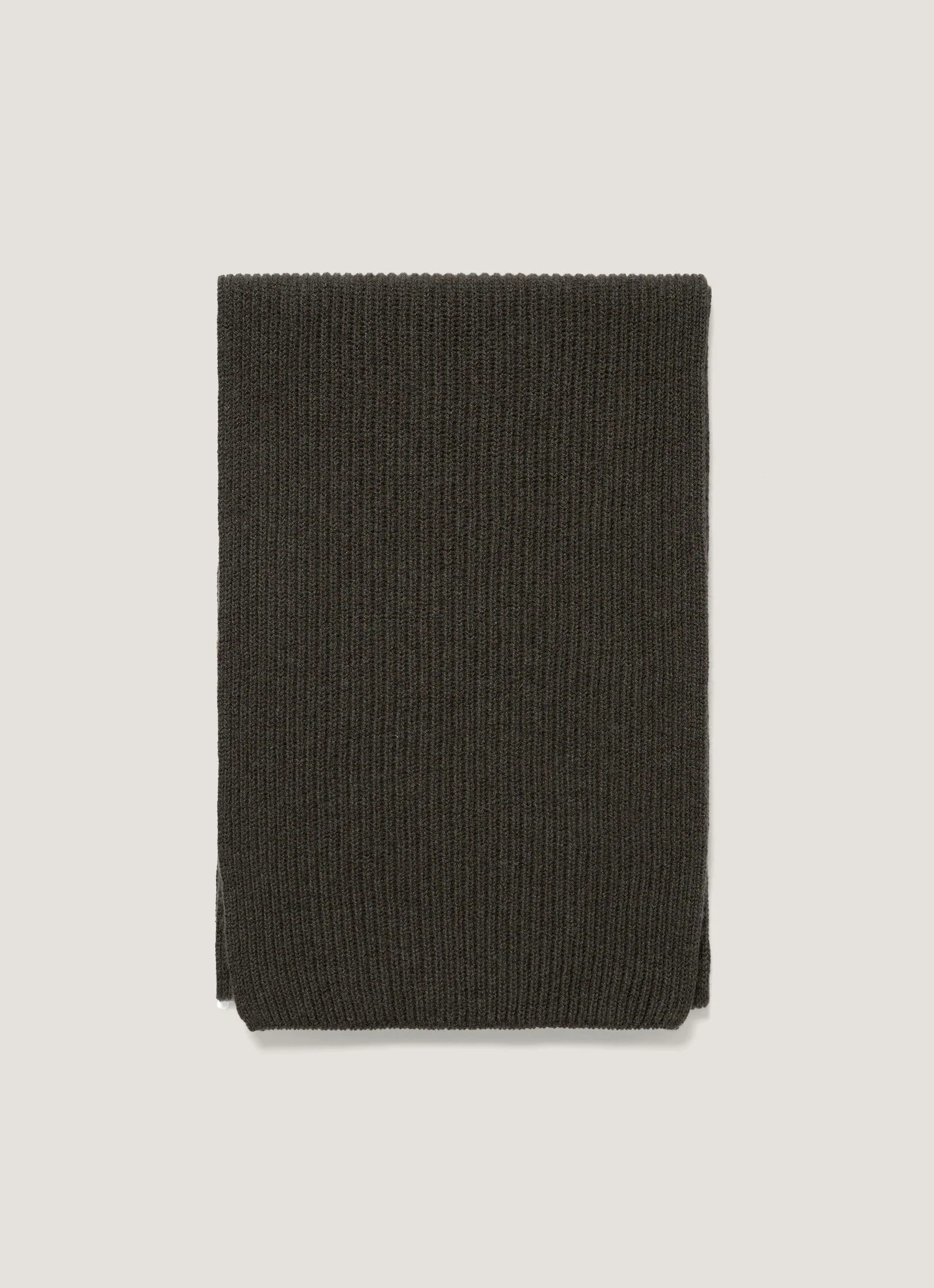 Cashmere Ribbed Scarf in Dark Green