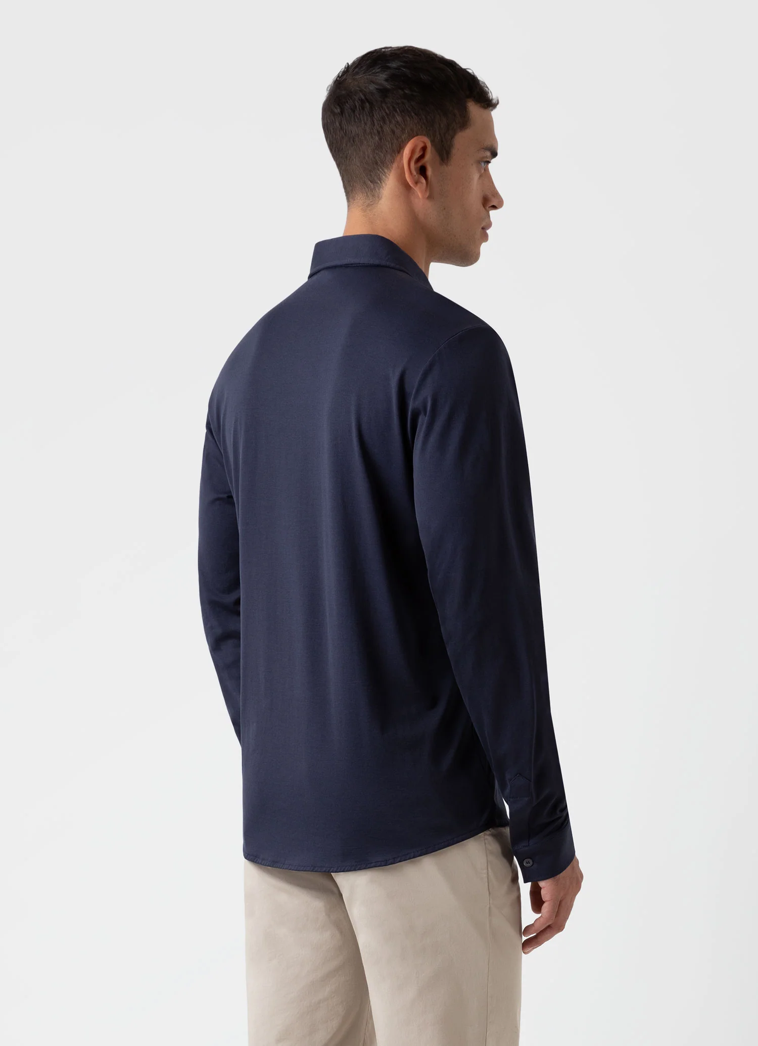 Men's Classic Jersey Shirt in Navy - Image 4