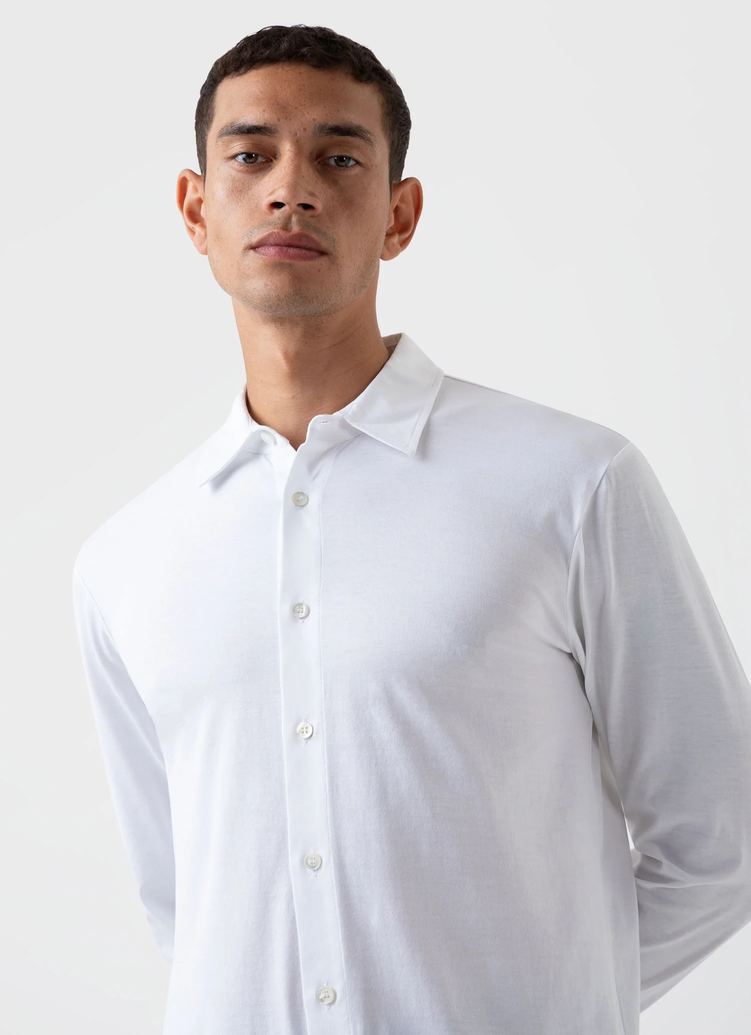 Men's Classic Jersey Shirt in White - Image 2
