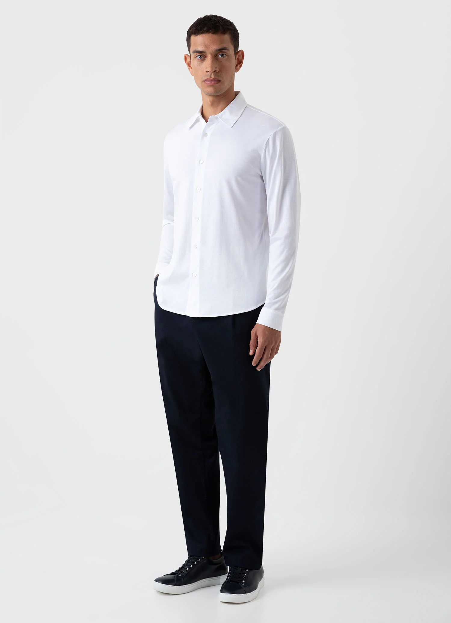 Men's Classic Jersey Shirt in White - Image 3