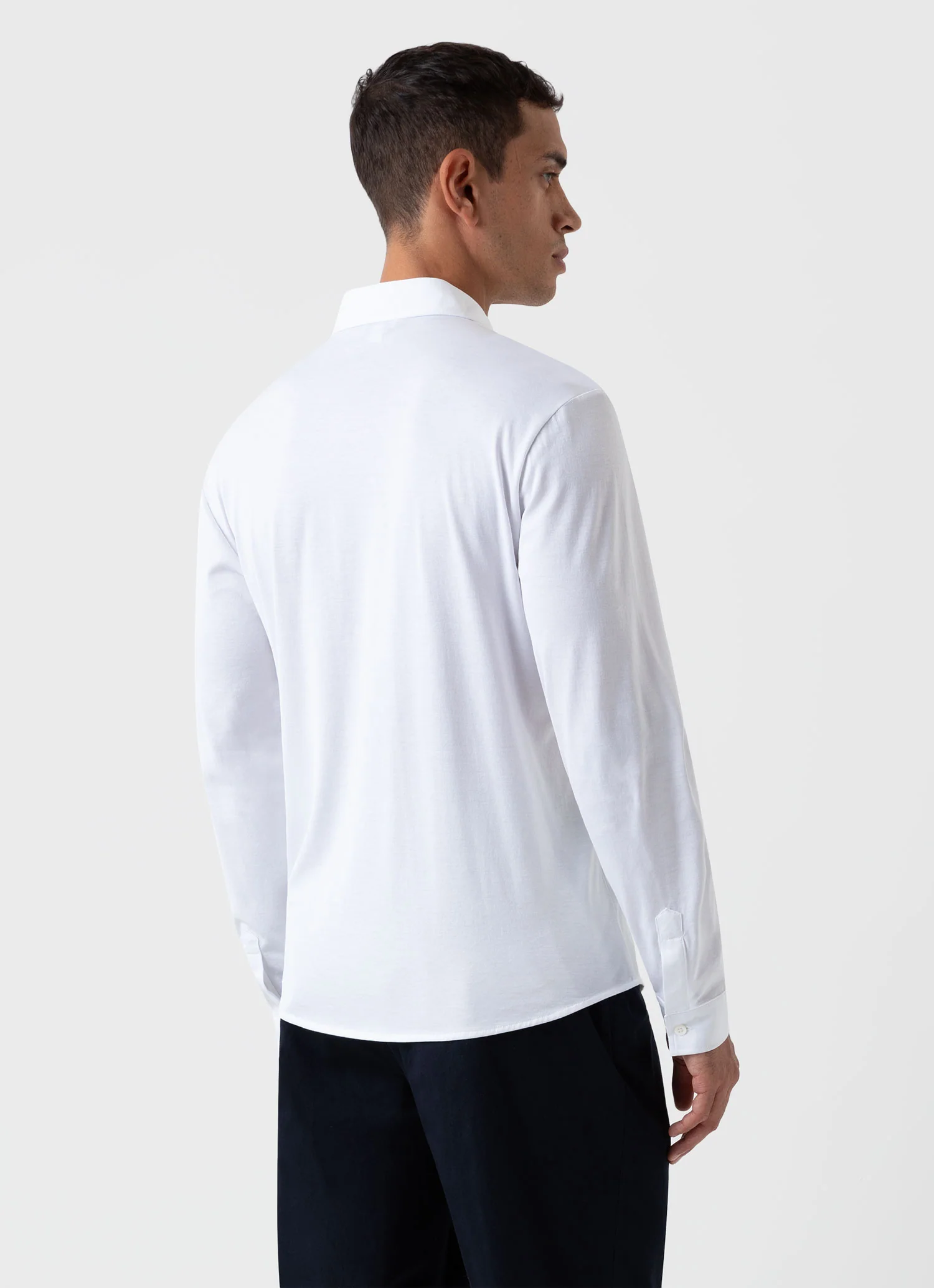 Men's Classic Jersey Shirt in White - Image 4