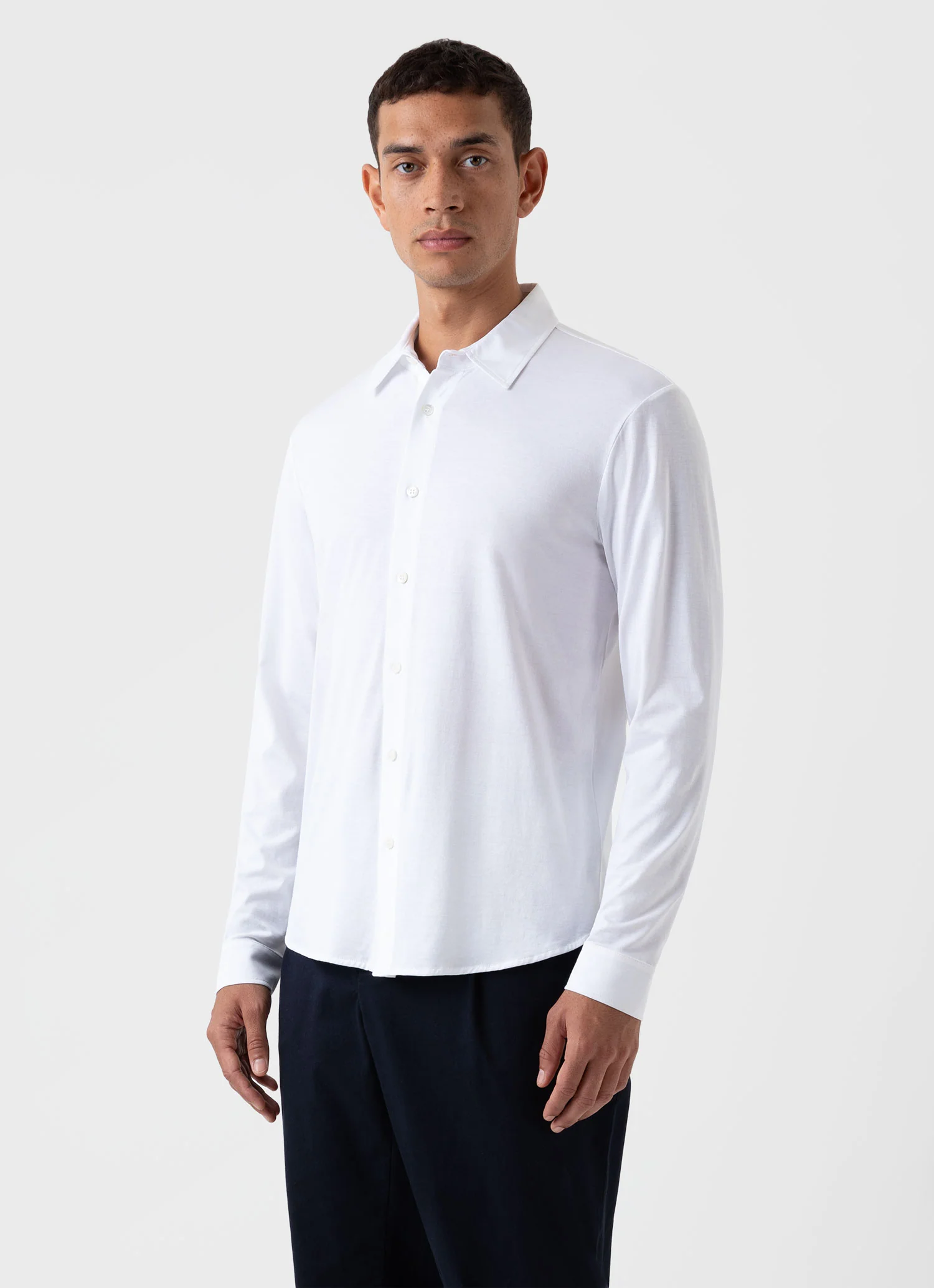Men's Classic Jersey Shirt in White - Image 5