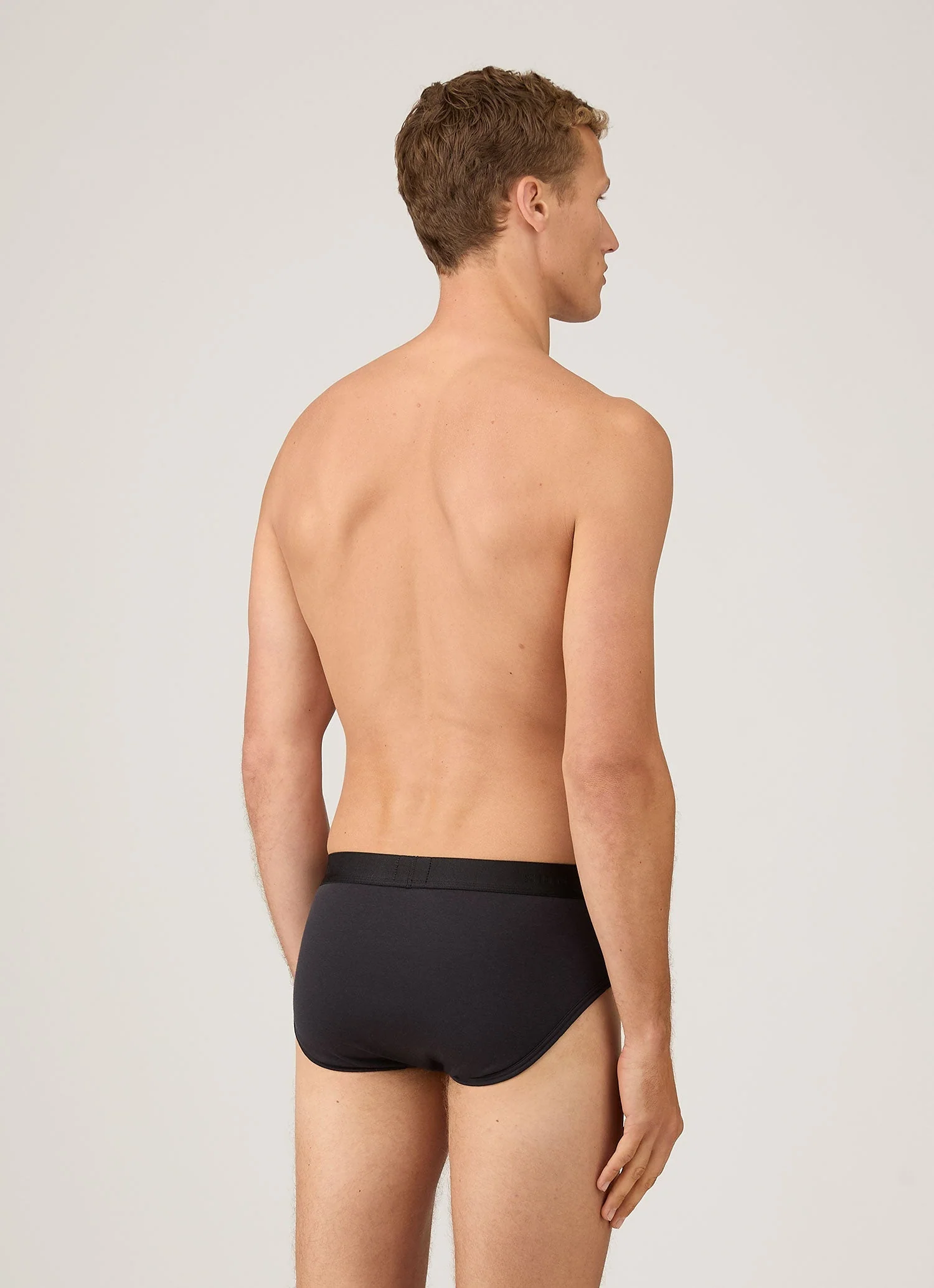 Men's Sea Island Cotton Briefs in Black - Image 3