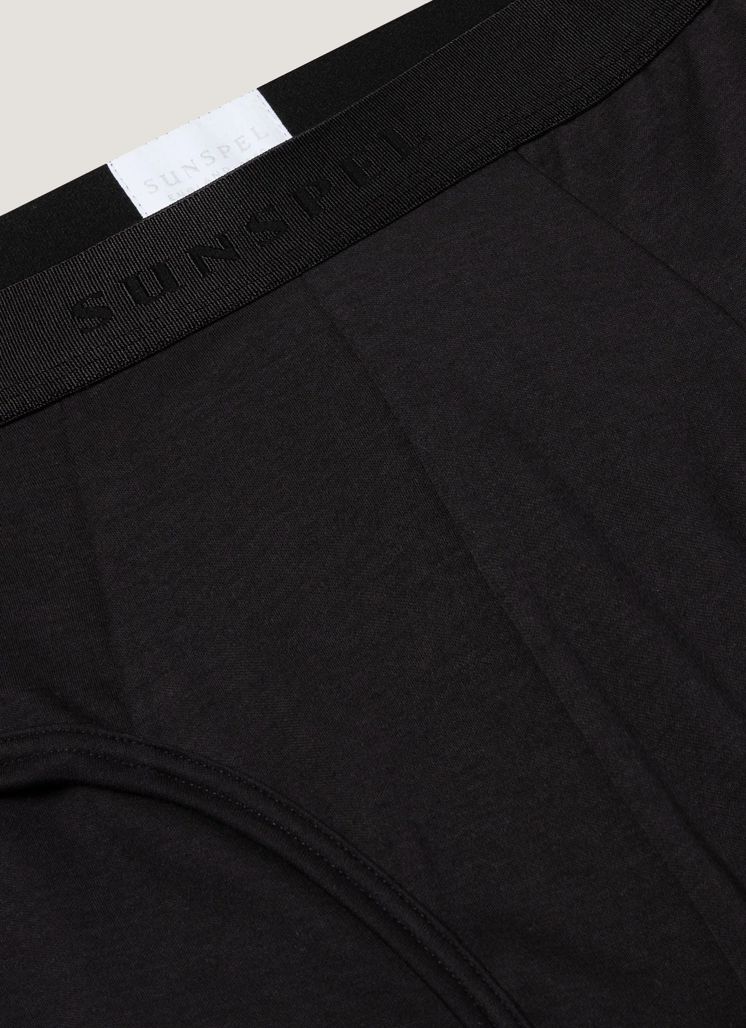 Men's Sea Island Cotton Briefs in Black - Image 4