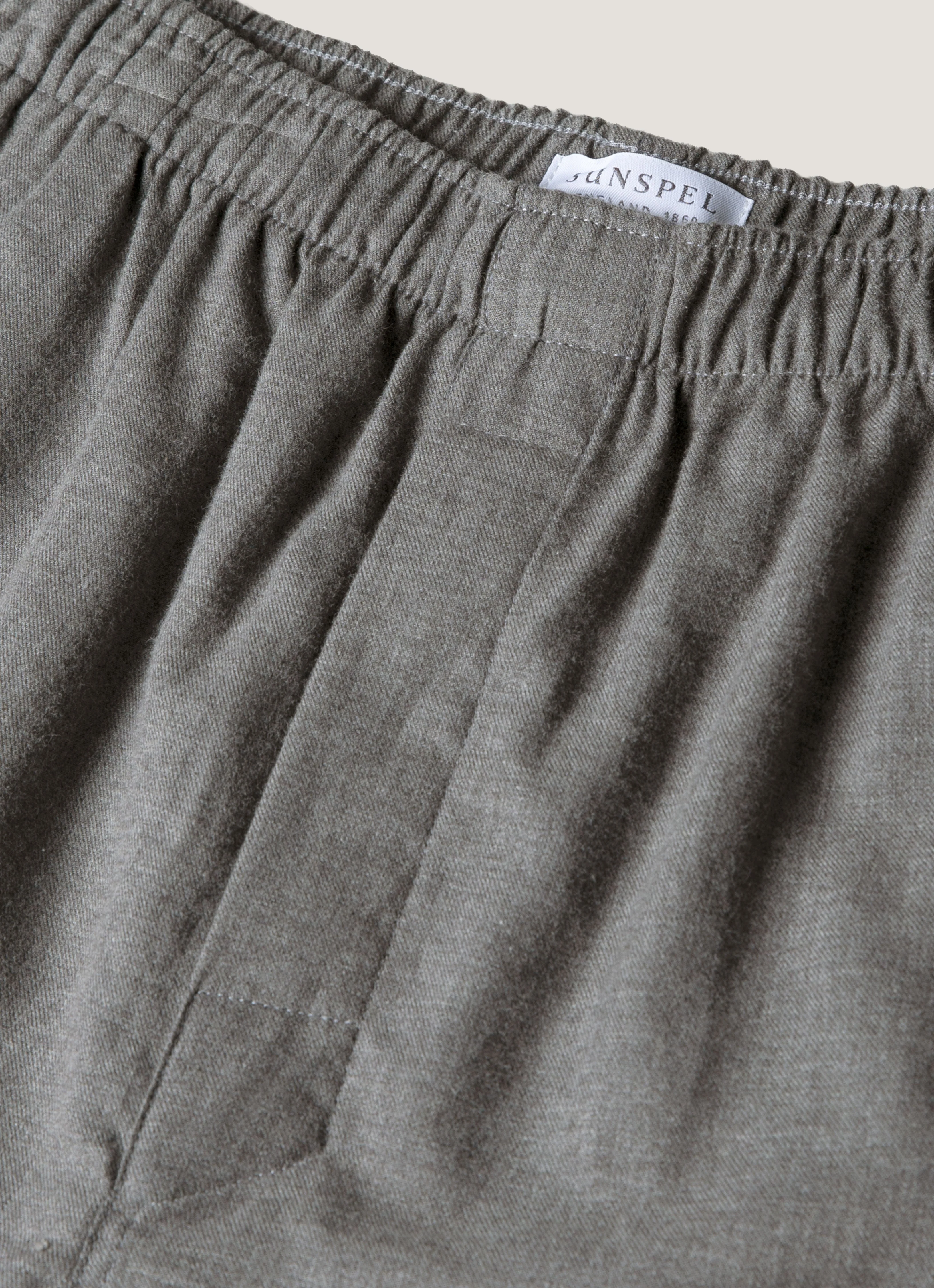 Men's Cotton Flannel Pyjama Trouser in Mid Grey Melange - Image 4