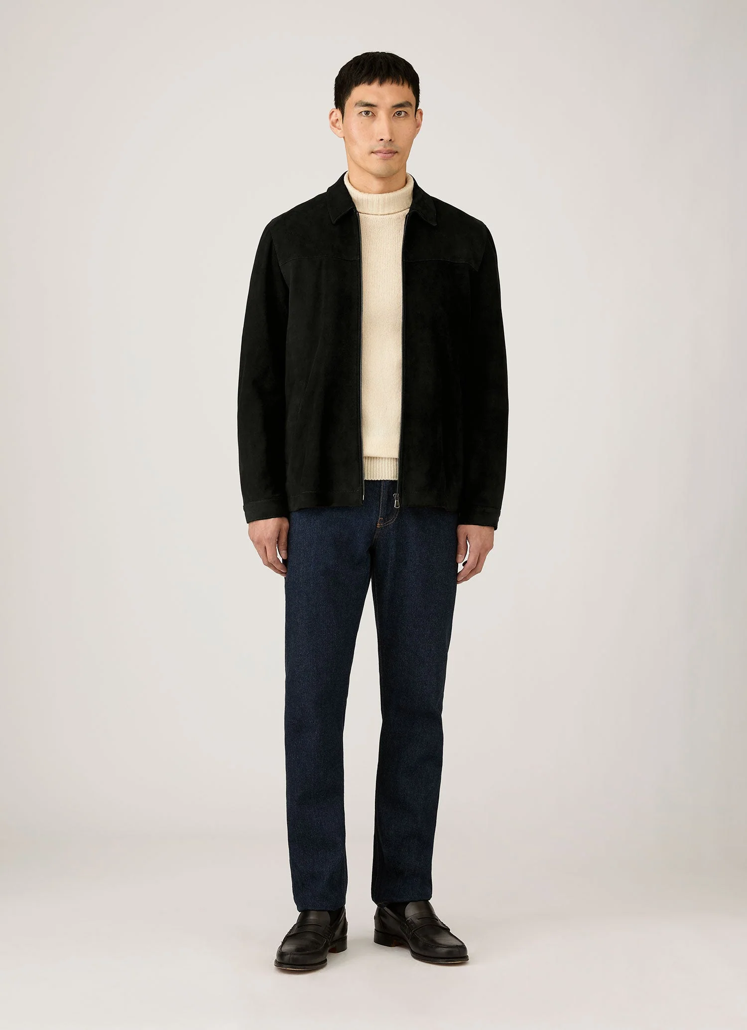 Men's Lambswool Roll Neck in Ecru - Image 3