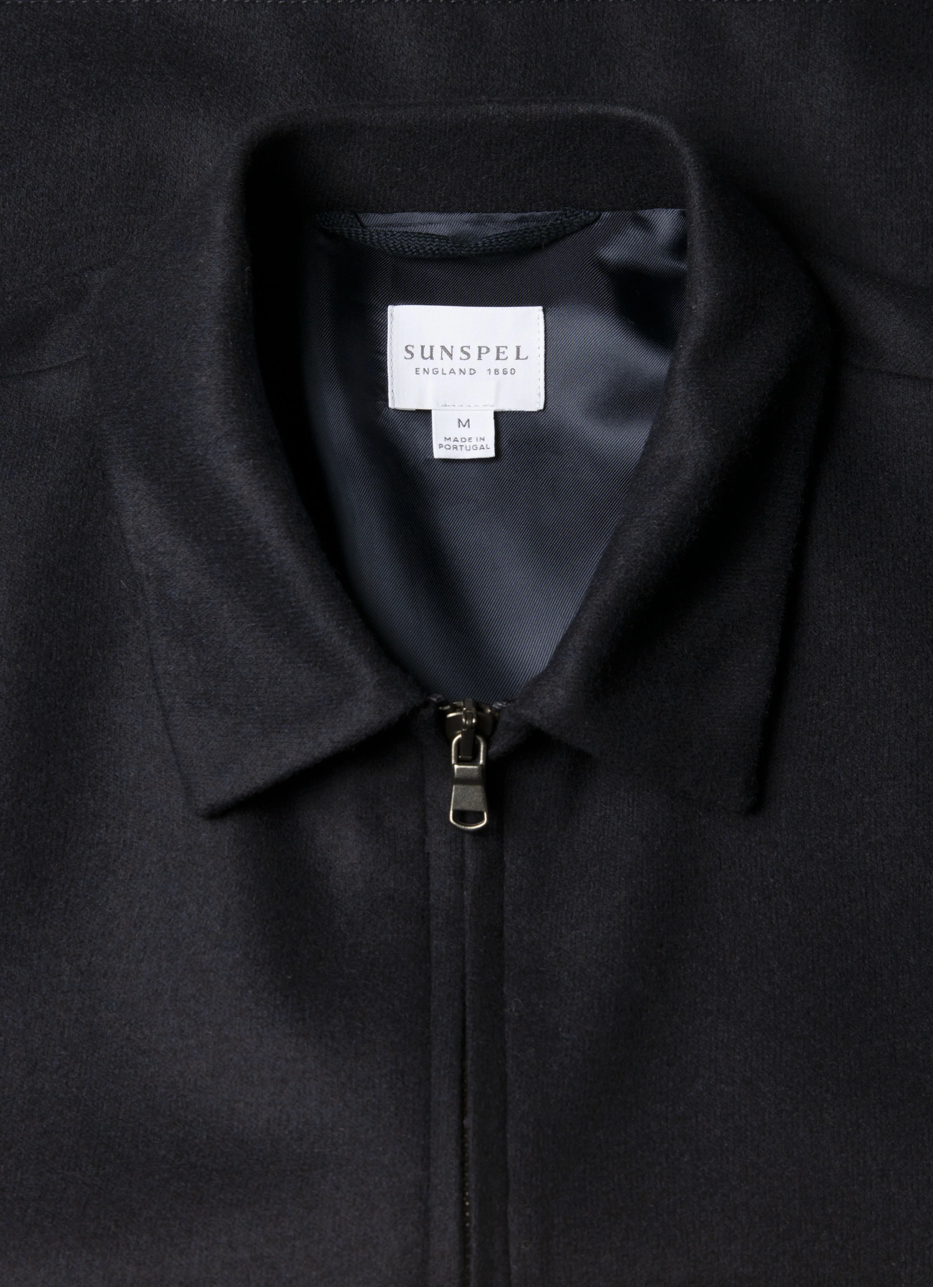 Men's Boiled Wool Harrington Jacket in Navy - Image 4