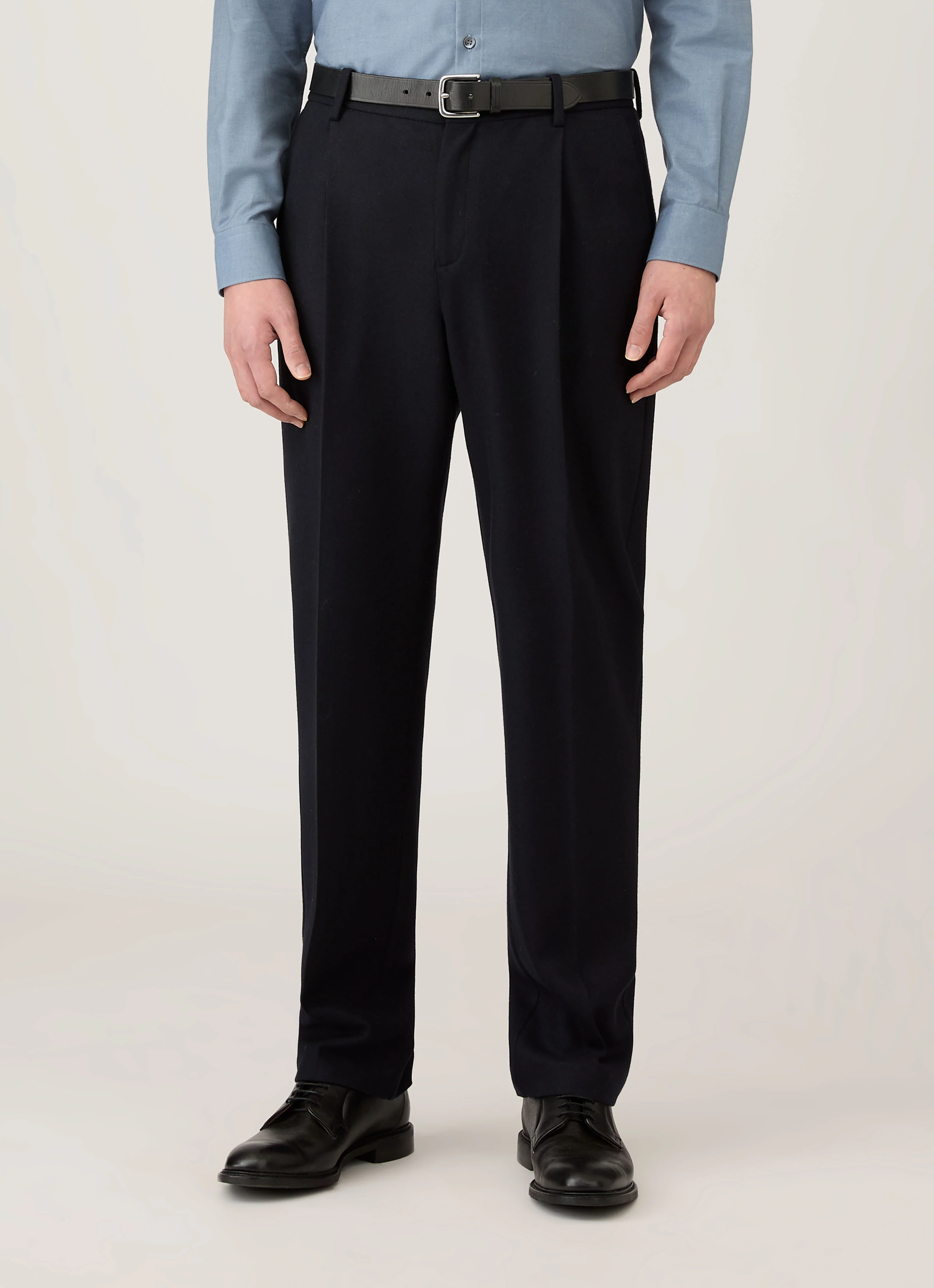 Men's Boiled Wool Trouser in Navy - Image 2