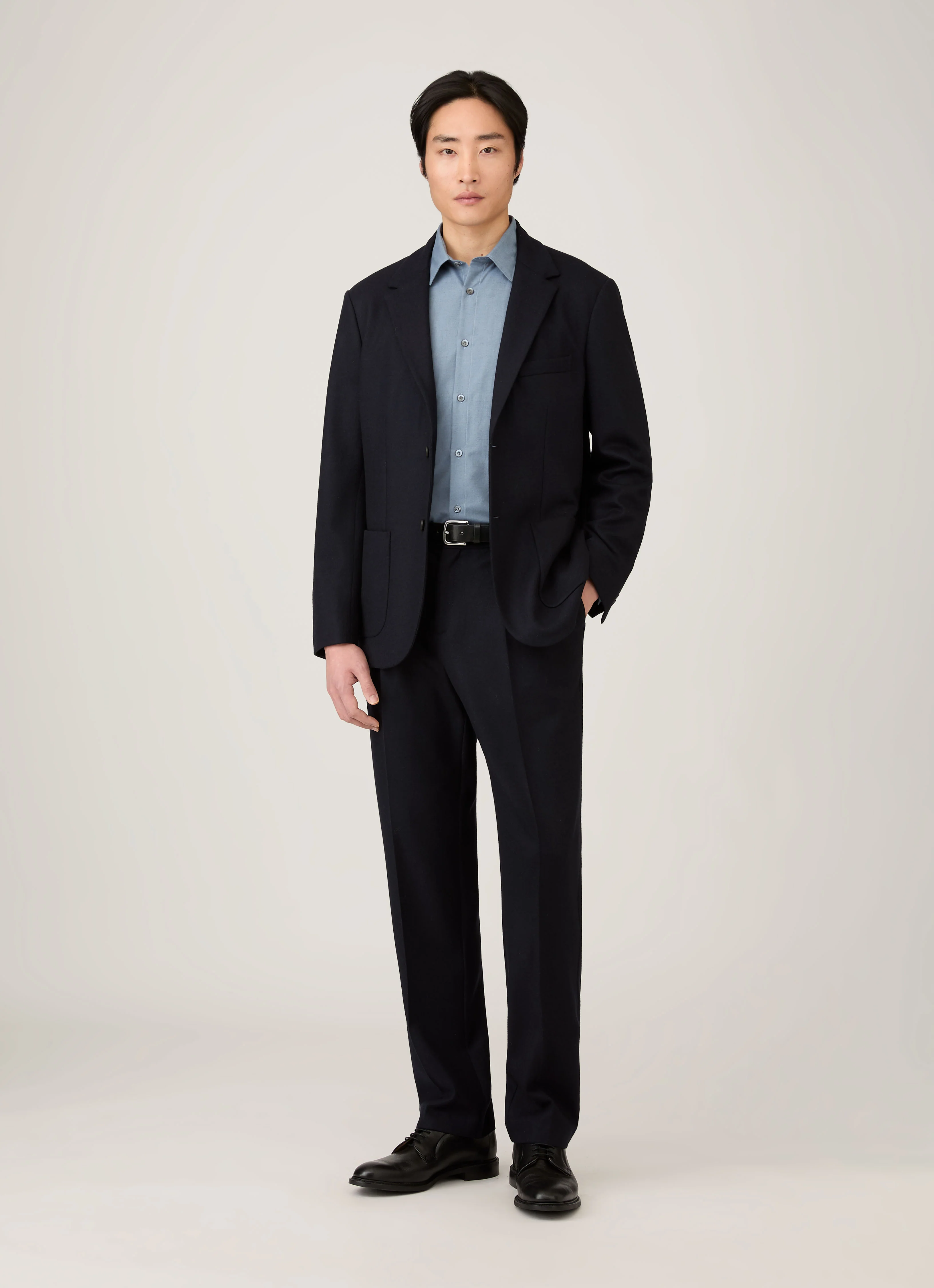 Men's Boiled Wool Trouser in Navy - Image 3