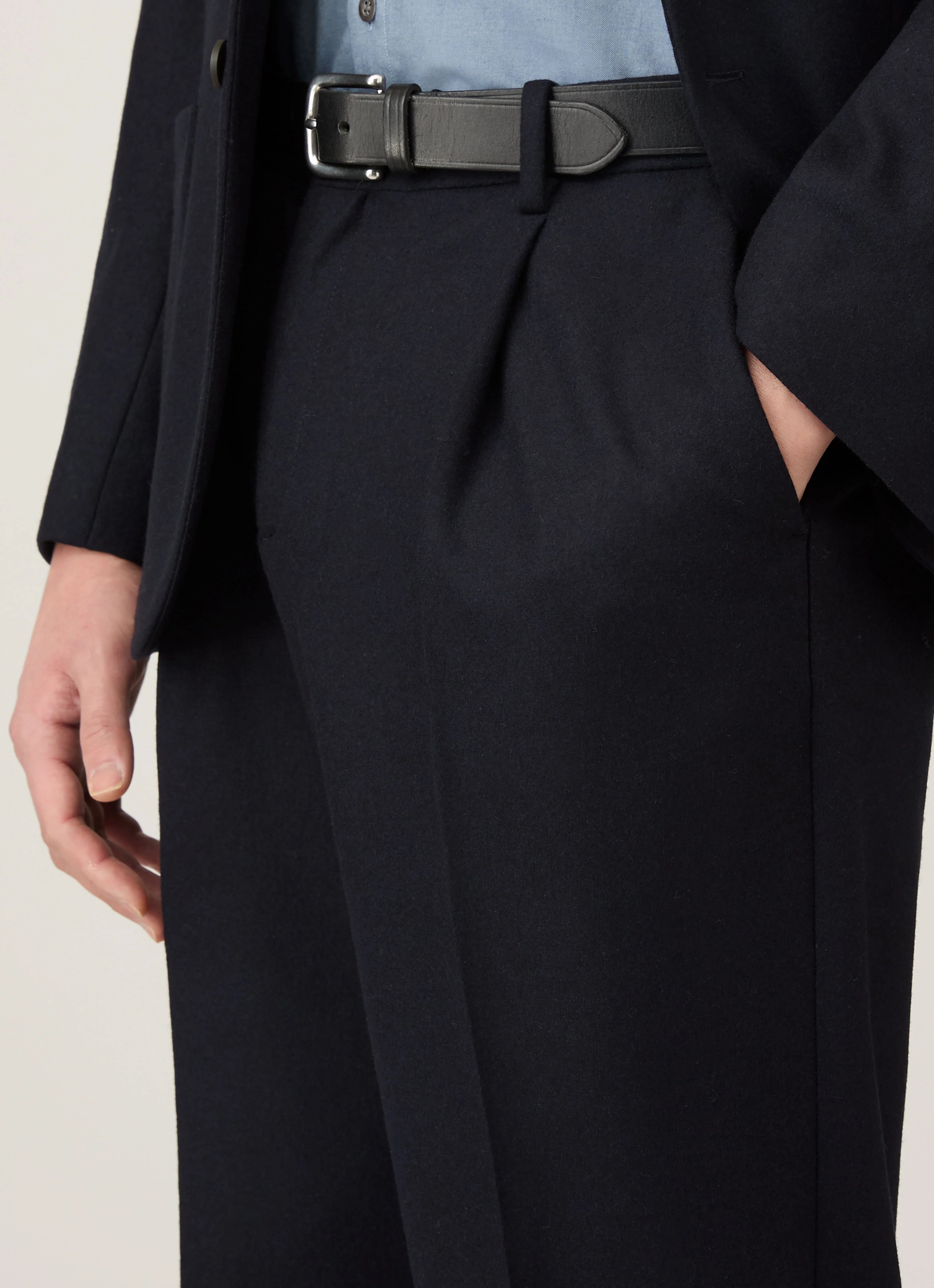Men's Boiled Wool Trouser in Navy - Image 6