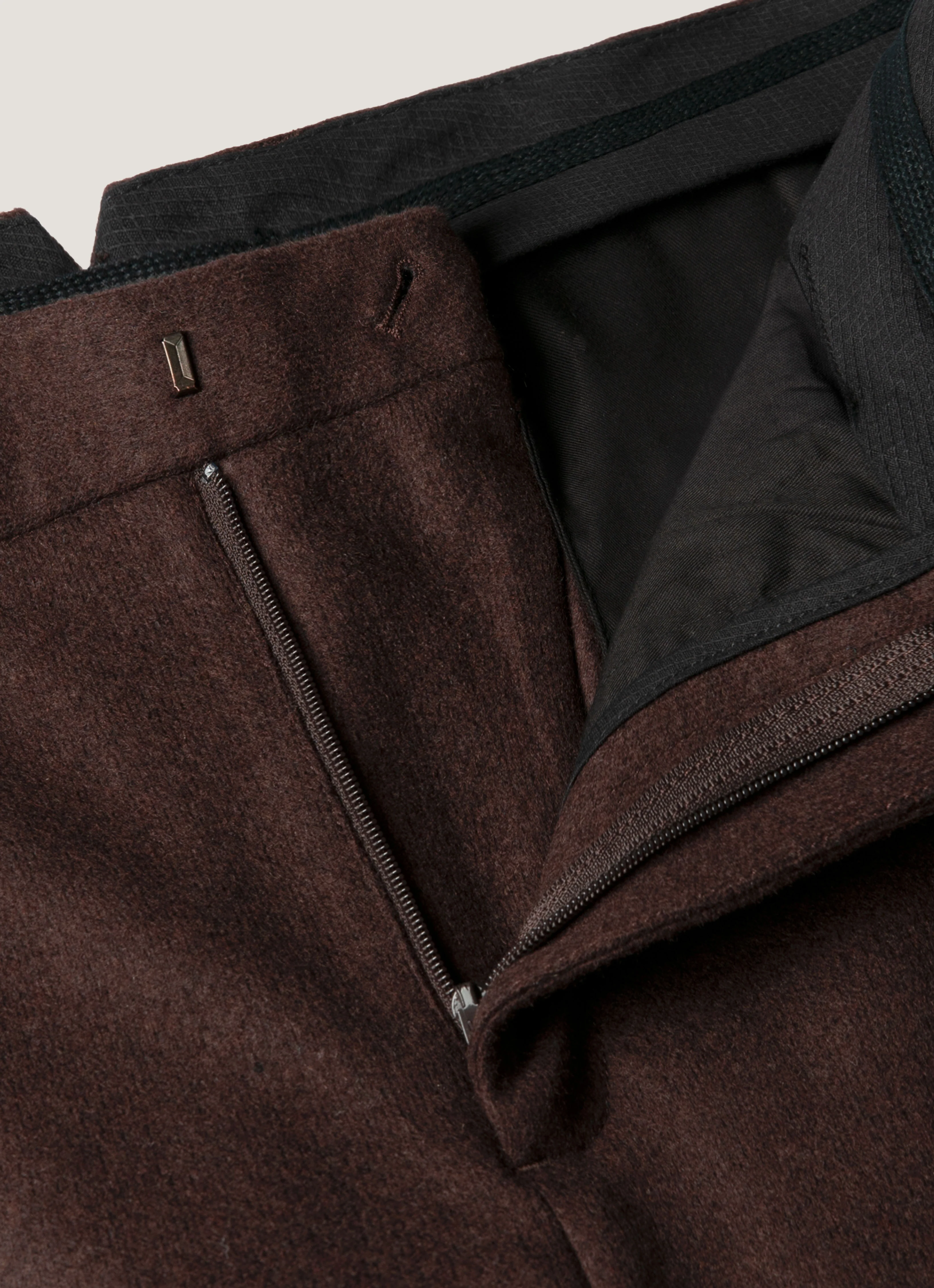 Men's Boiled Wool Trouser in Truffle - Image 4