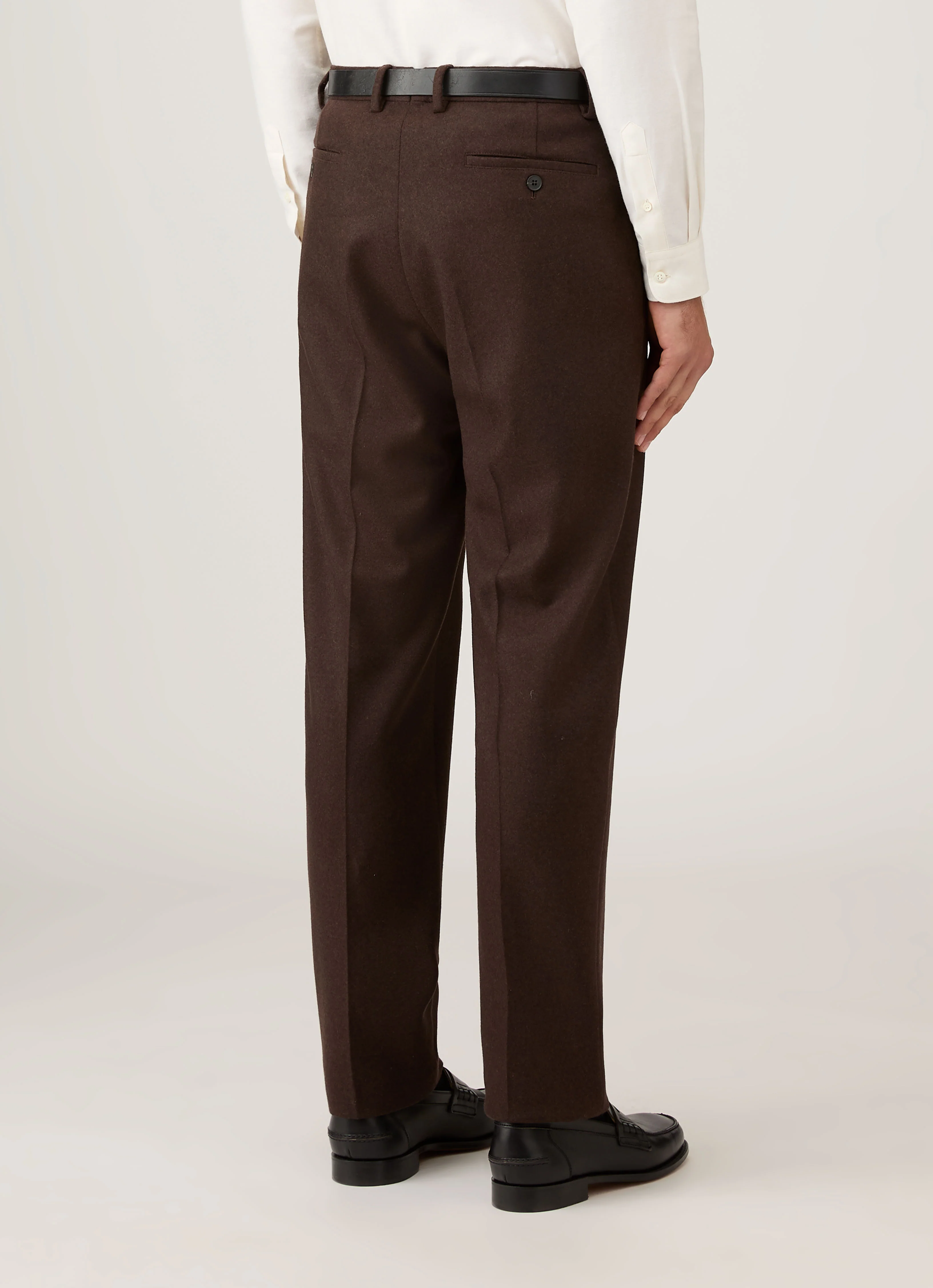 Men's Boiled Wool Trouser in Truffle - Image 5