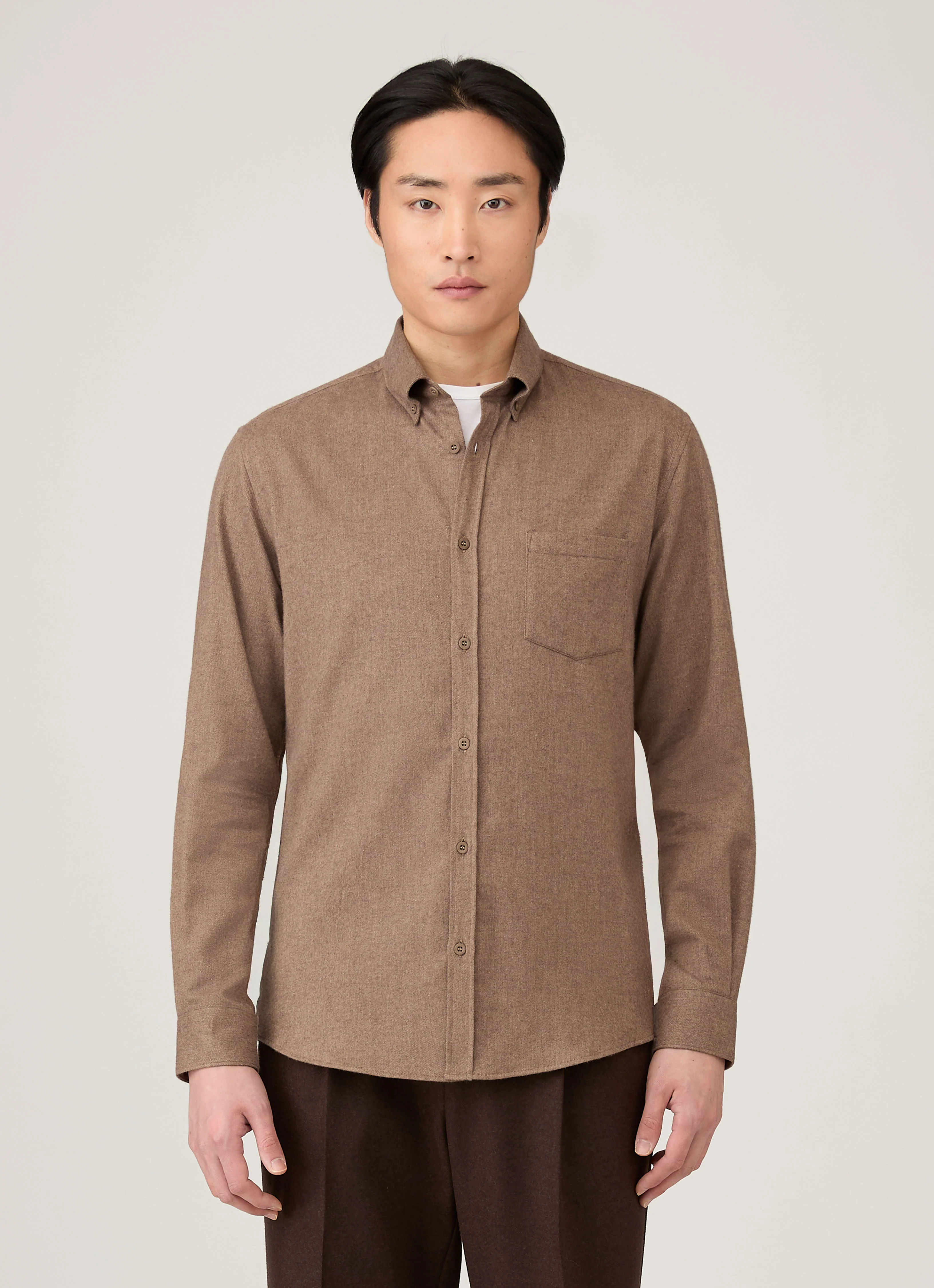 Men's Button Down Flannel Shirt in Cedar - Image 2