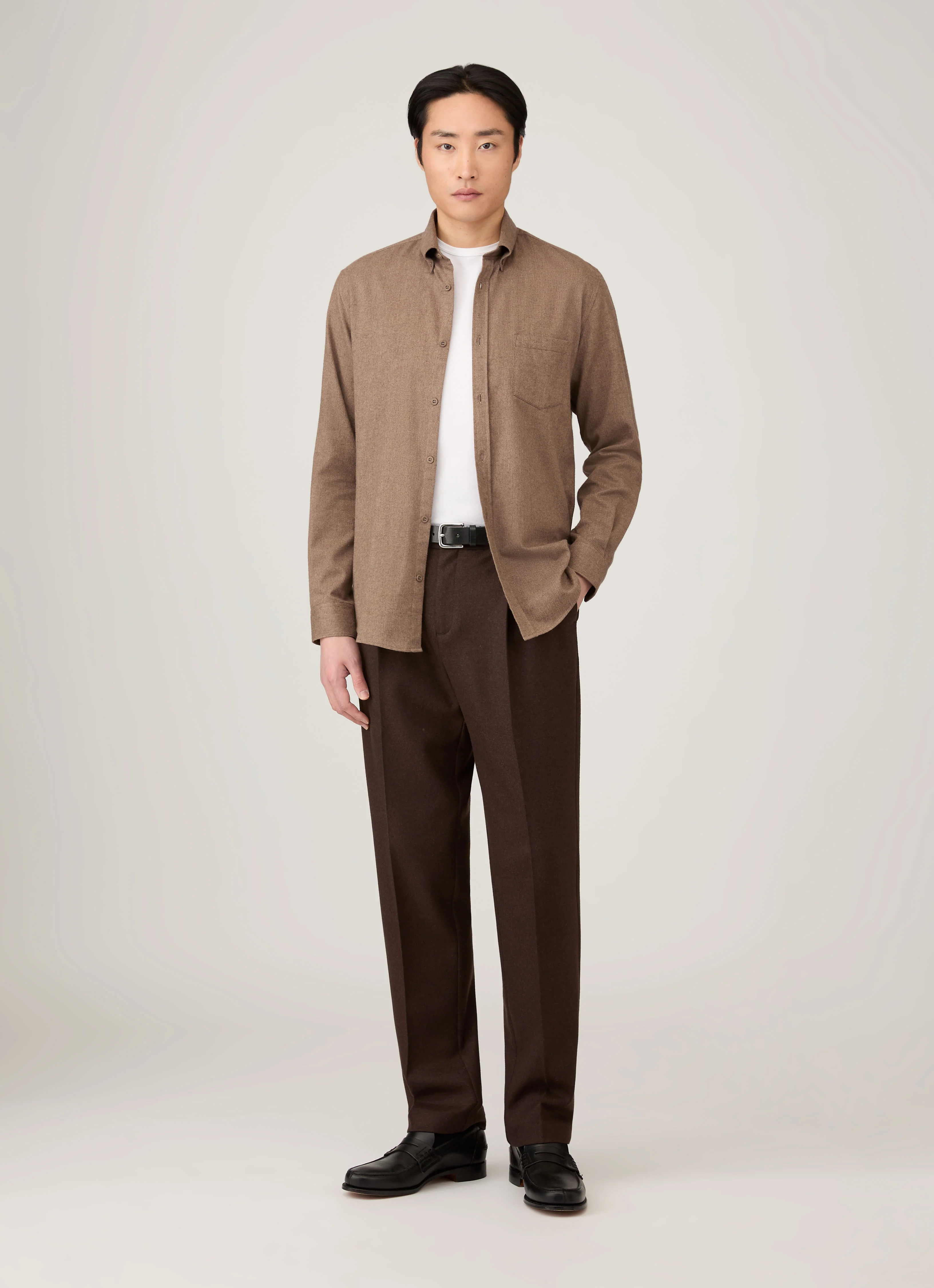 Men's Button Down Flannel Shirt in Cedar - Image 3