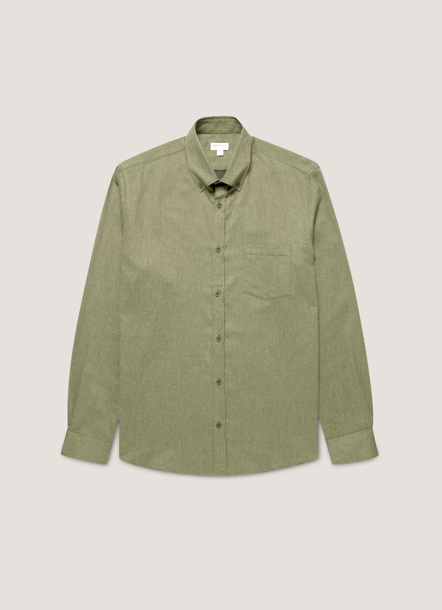 Men's Button Down Flannel Shirt in Sea Moss Melange