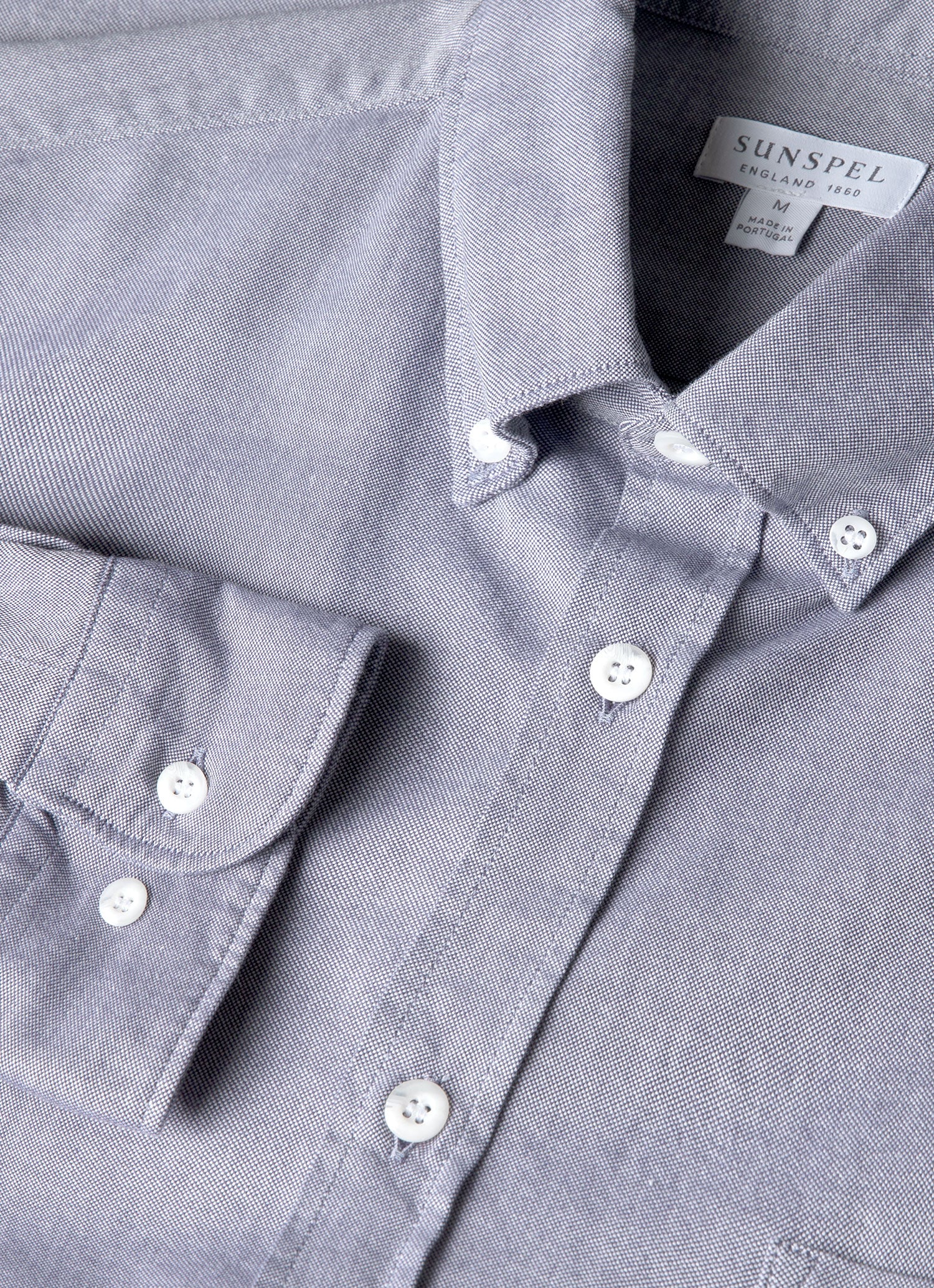 Men's Button Down Oxford Shirt in Dark Blue - Image 4