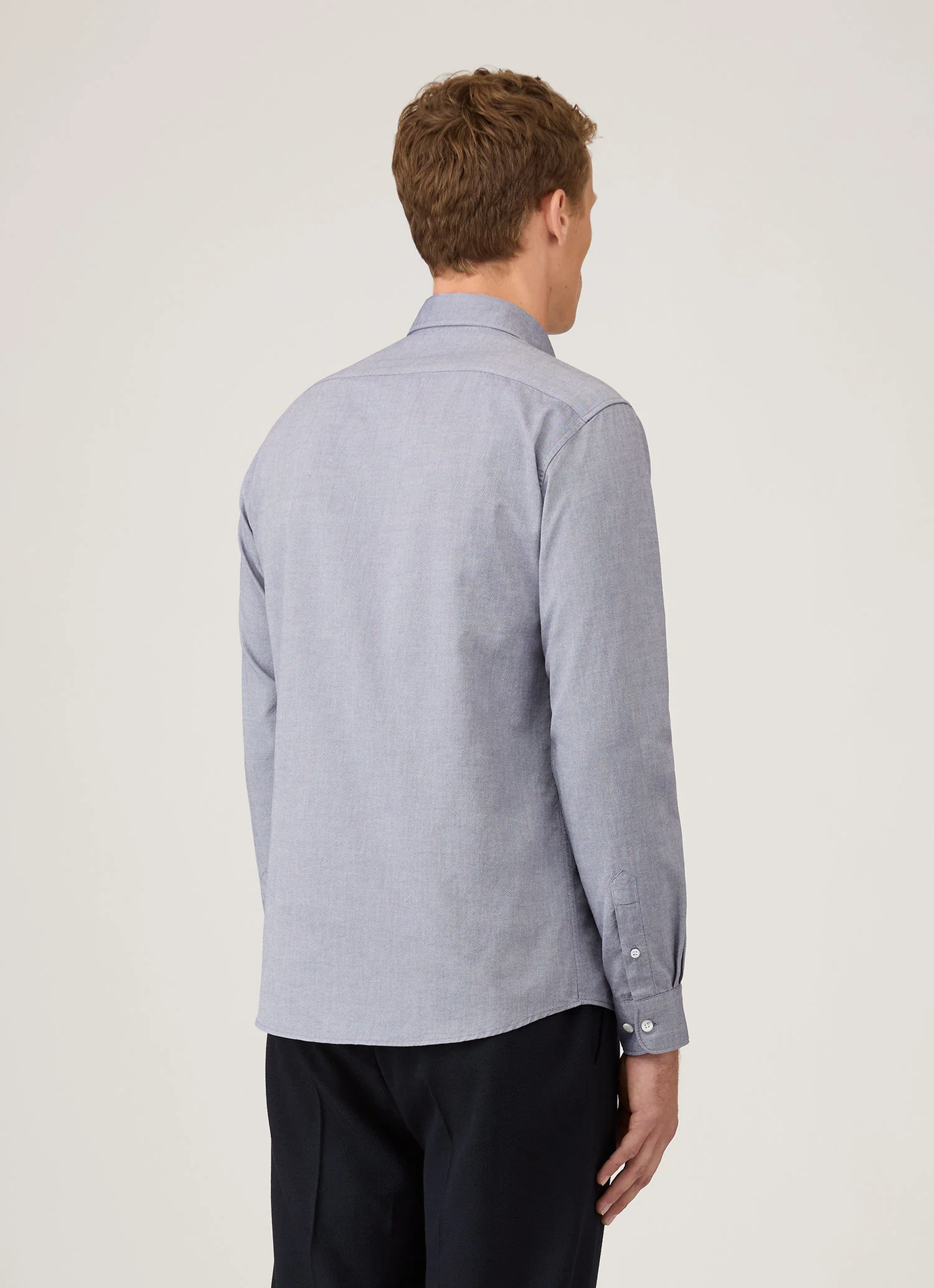 Men's Button Down Oxford Shirt in Dark Blue - Image 5