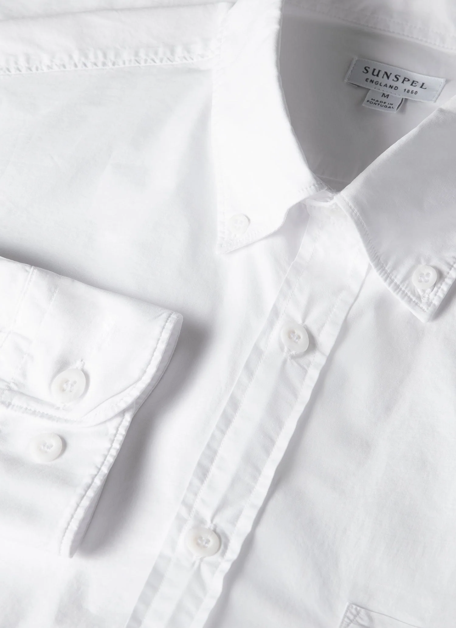 Men's Button Down Poplin Shirt in White - Image 4