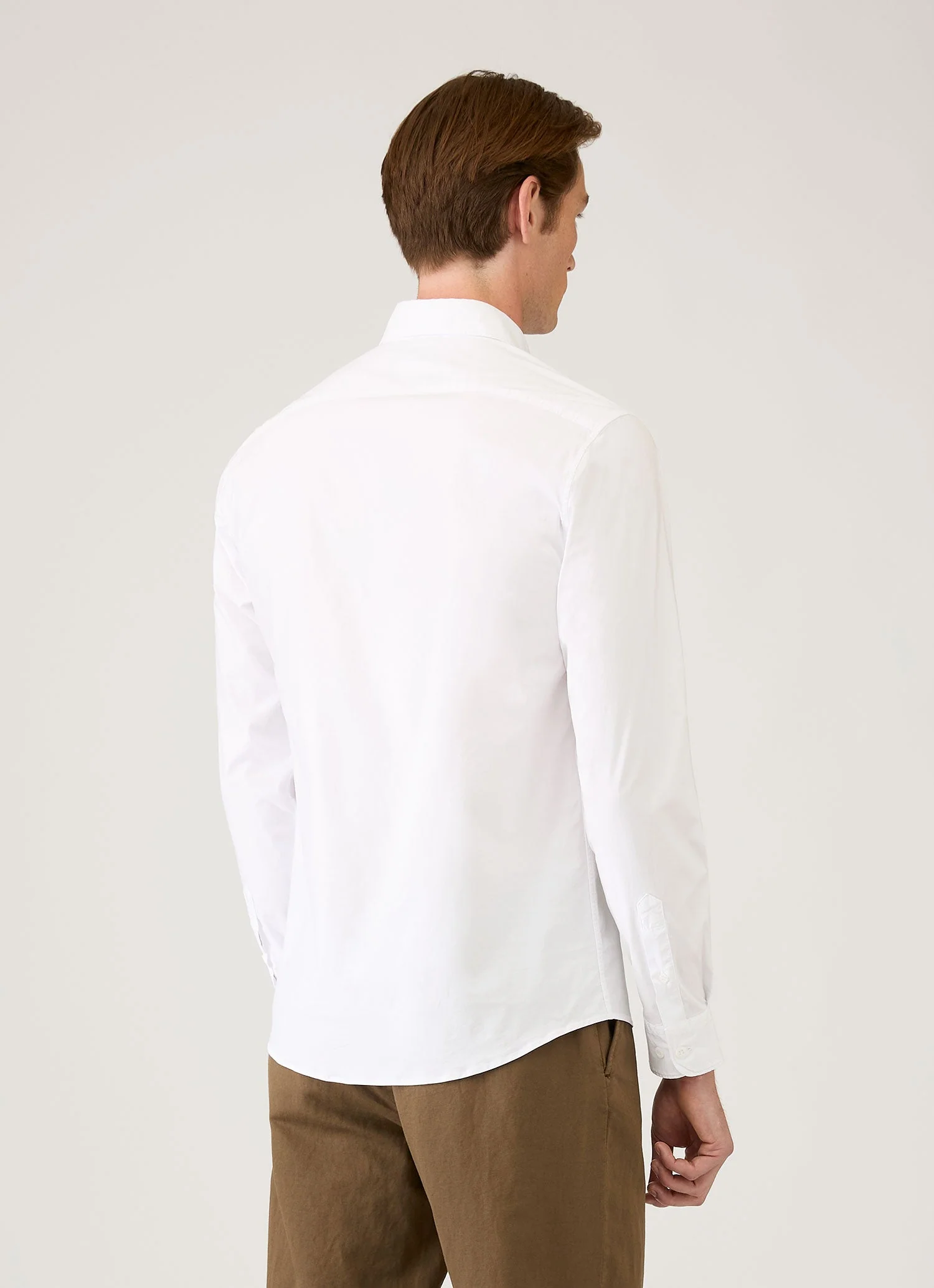 Men's Button Down Poplin Shirt in White - Image 5