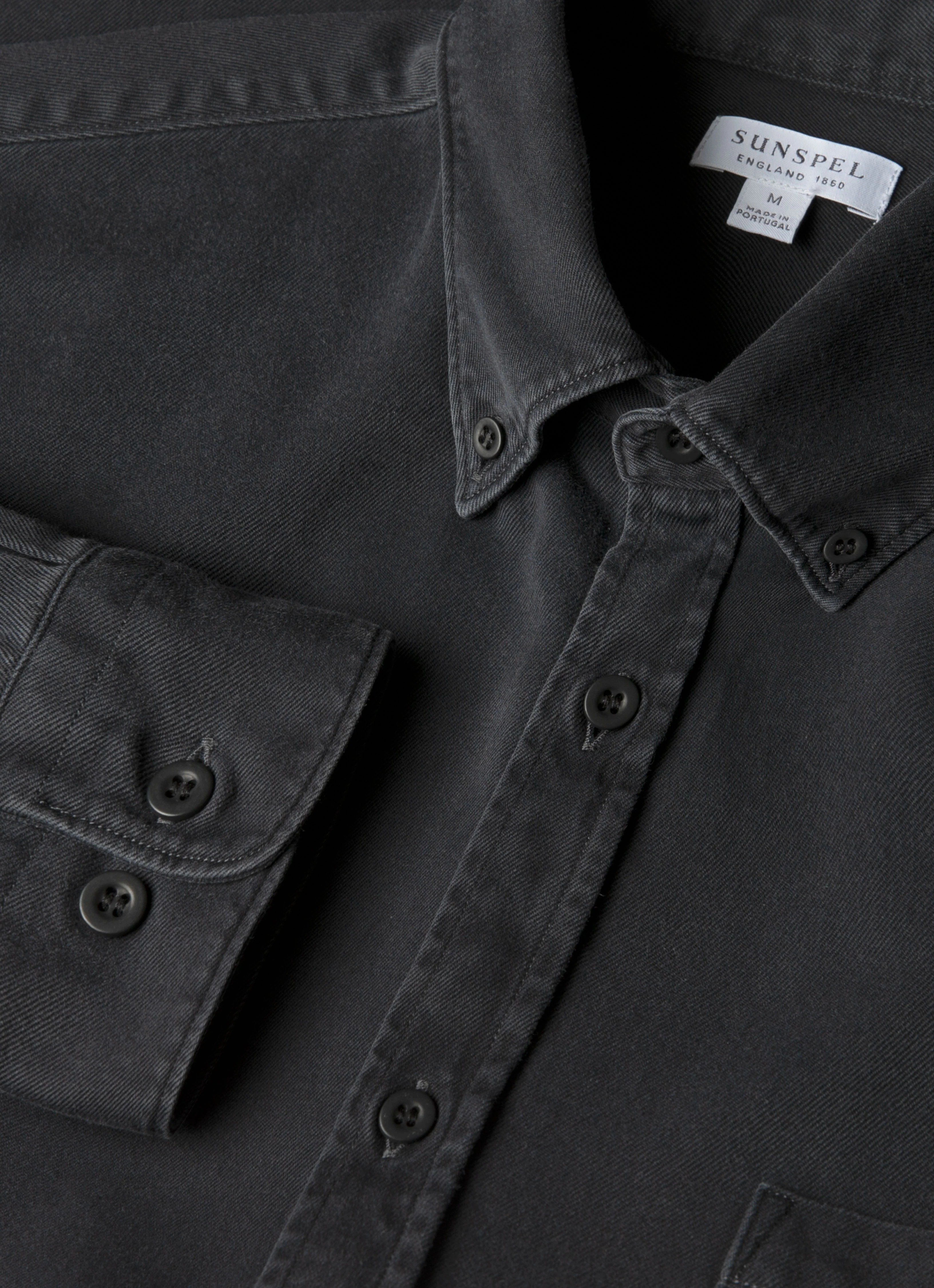 Men's Button Down Twill Shirt in Black - Image 4