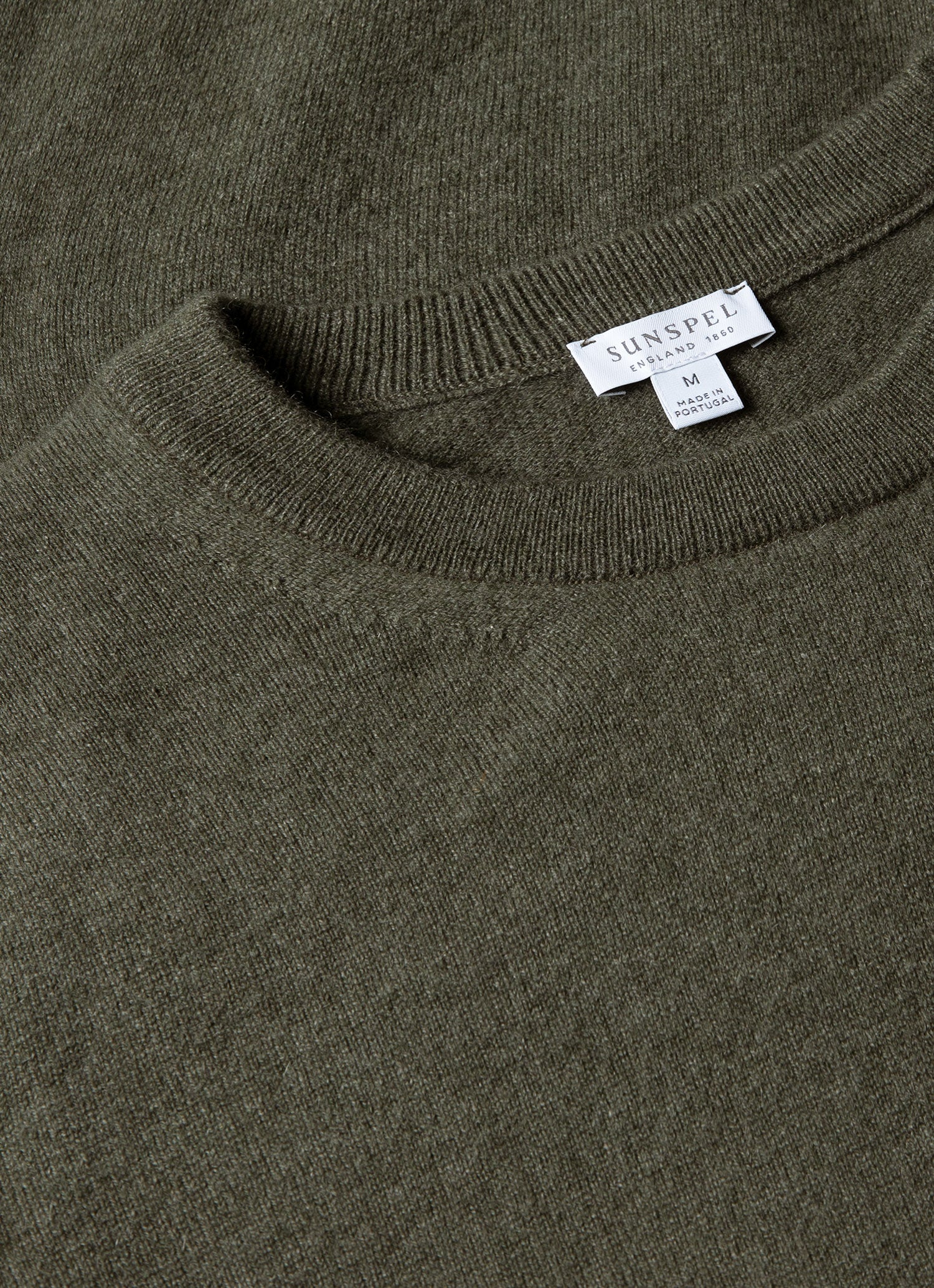 Men's Cashmere Crew Neck Jumper in Khaki - Image 4
