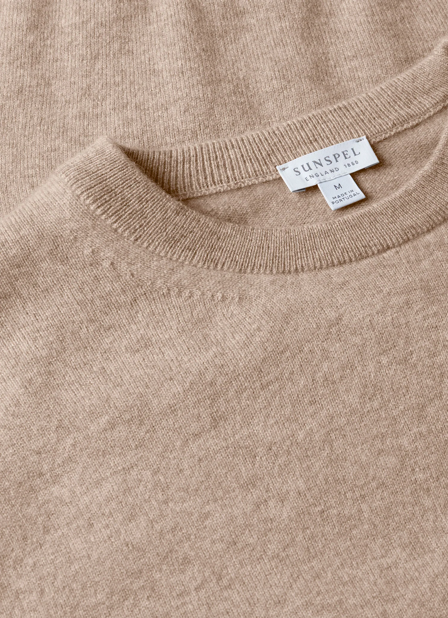 Men's Cashmere Crew Neck Jumper in Oatmeal Melange - Image 4