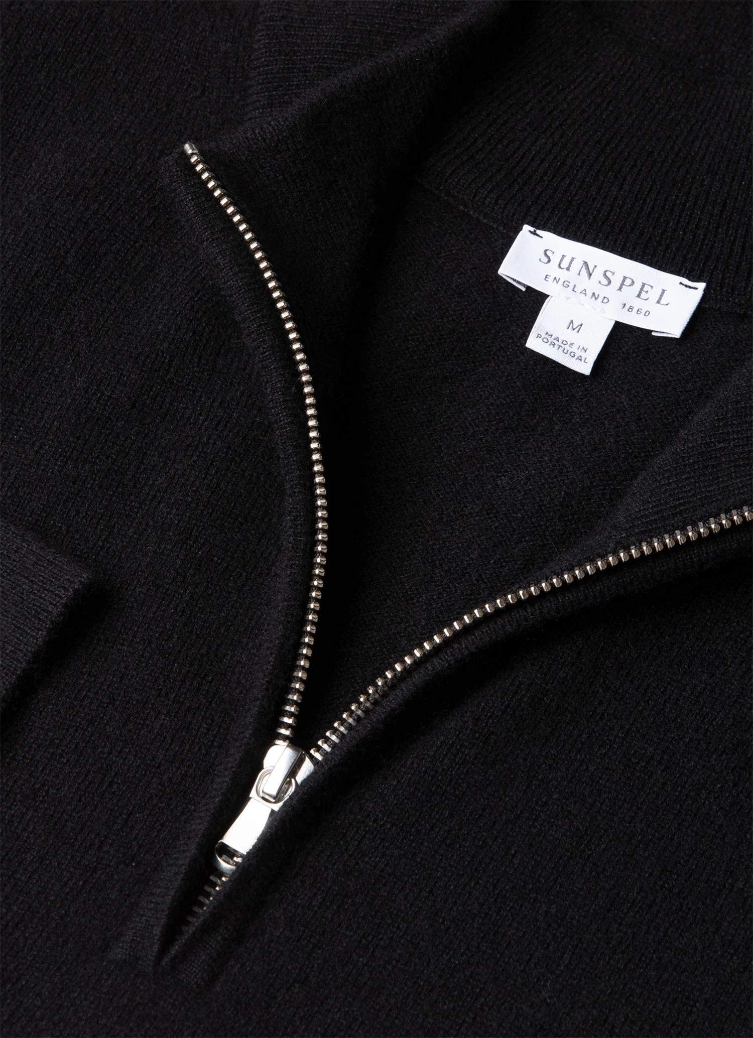 Men's Cashmere Half Zip Jumper in Black - Image 4