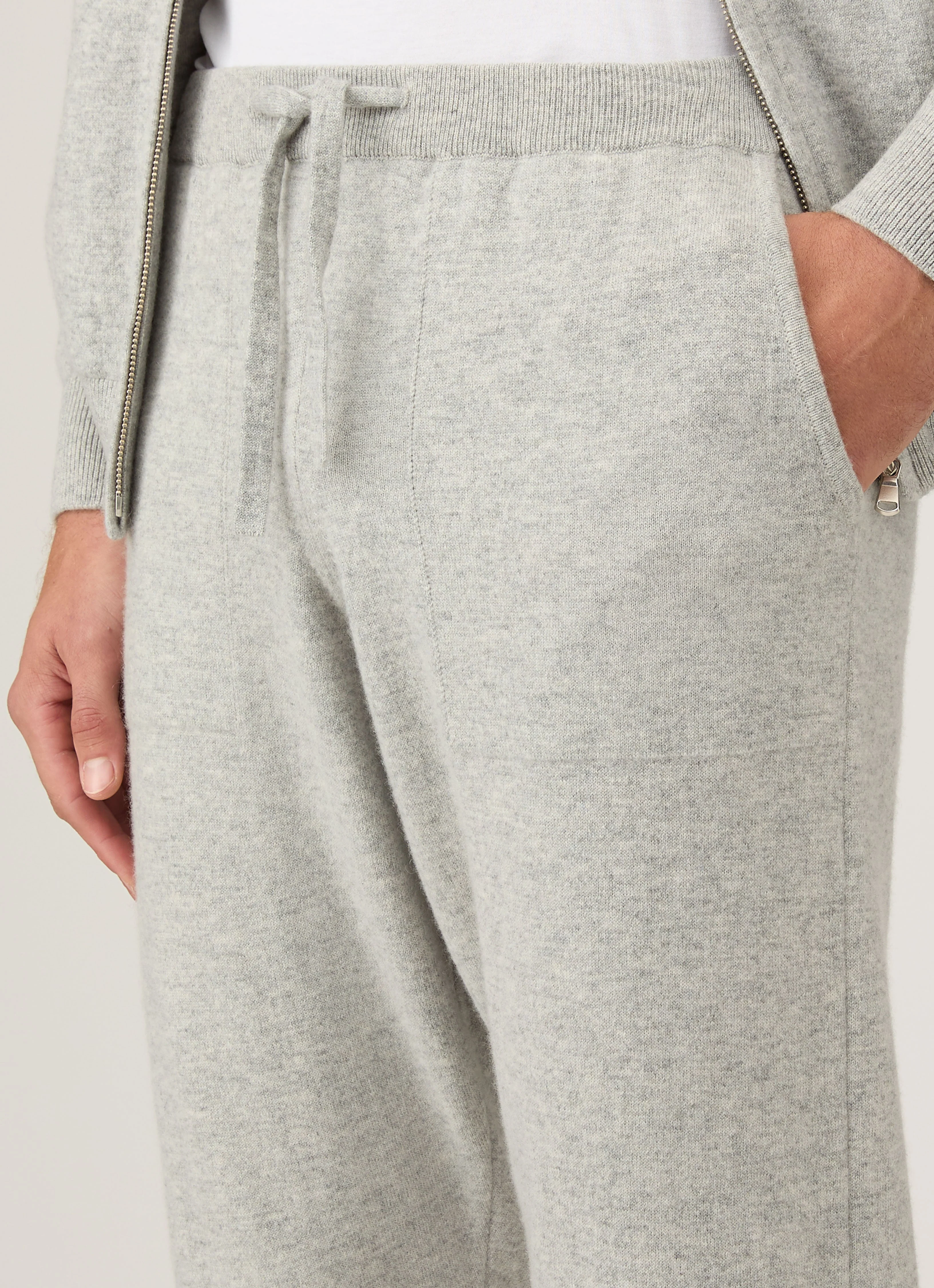 Men's Cashmere Lounge Pant in Grey Melange - Image 6