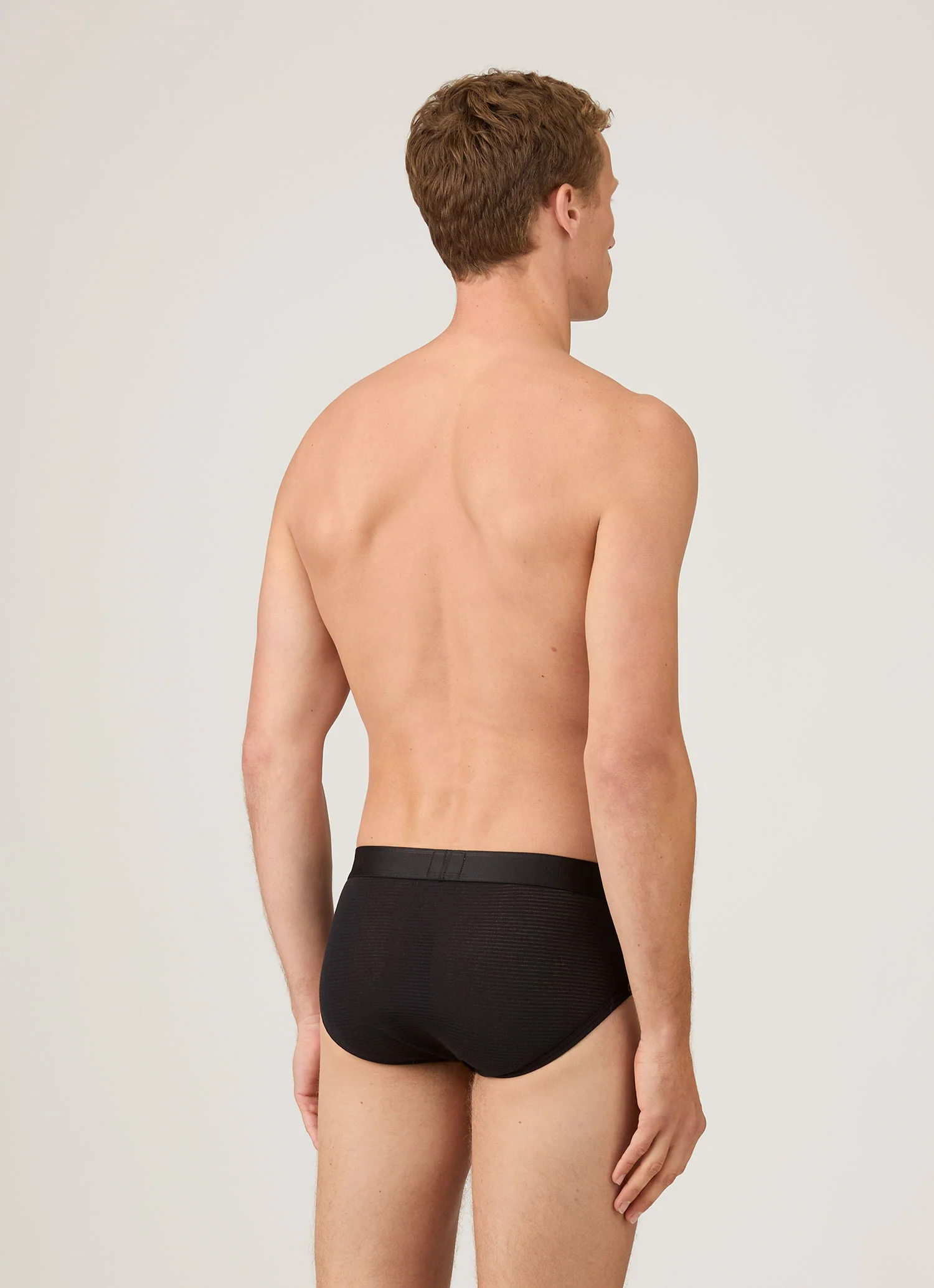 Men's Cellular Cotton Briefs in Black - Image 3