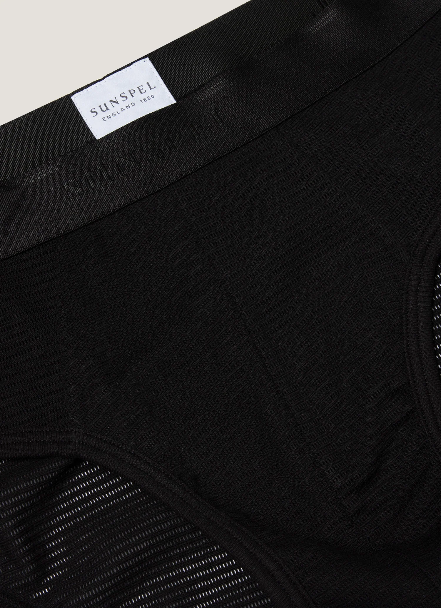 Men's Cellular Cotton Briefs in Black - Image 4