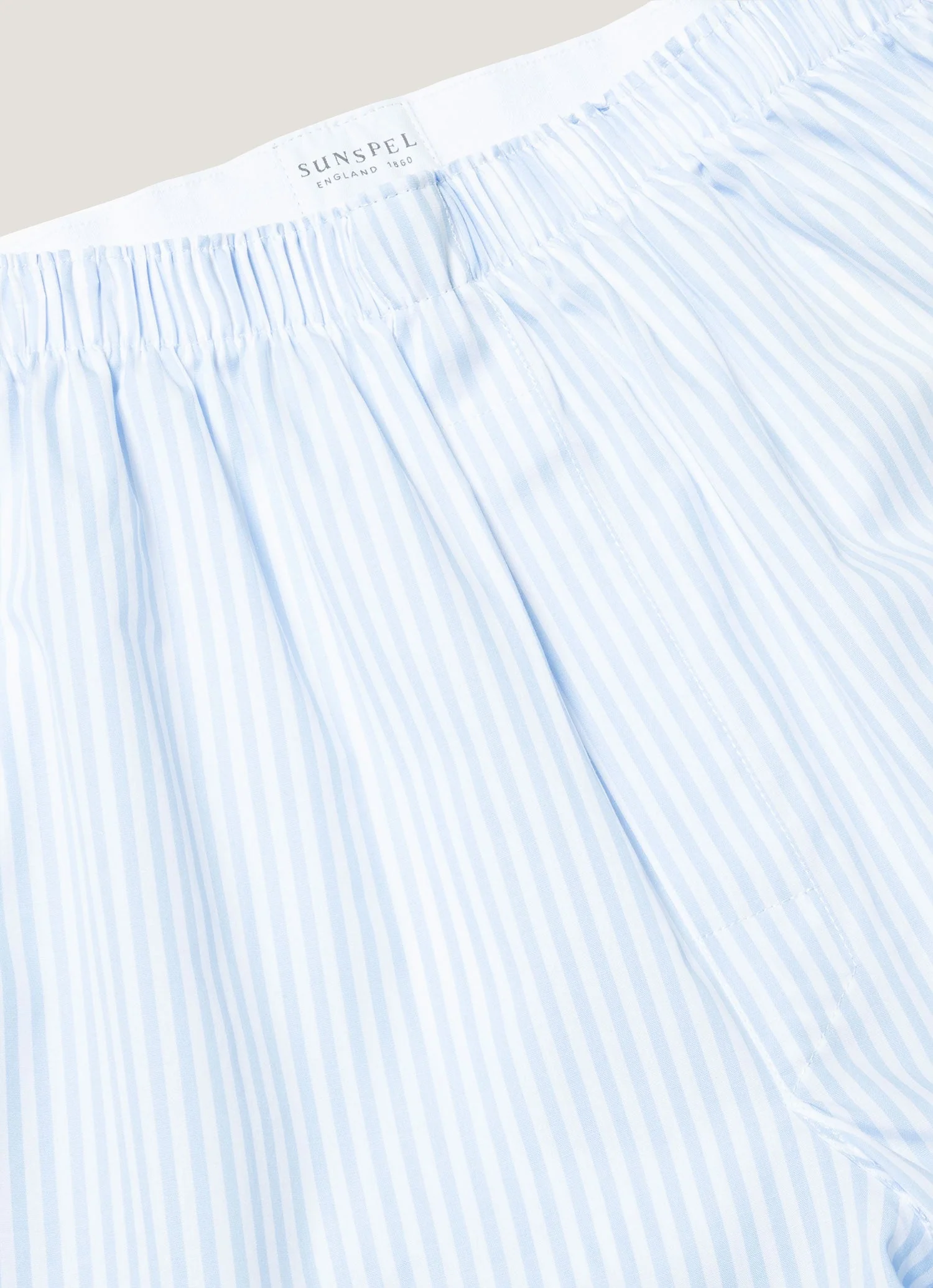 Men's Classic Boxer Short in White/Light Blue - Image 4