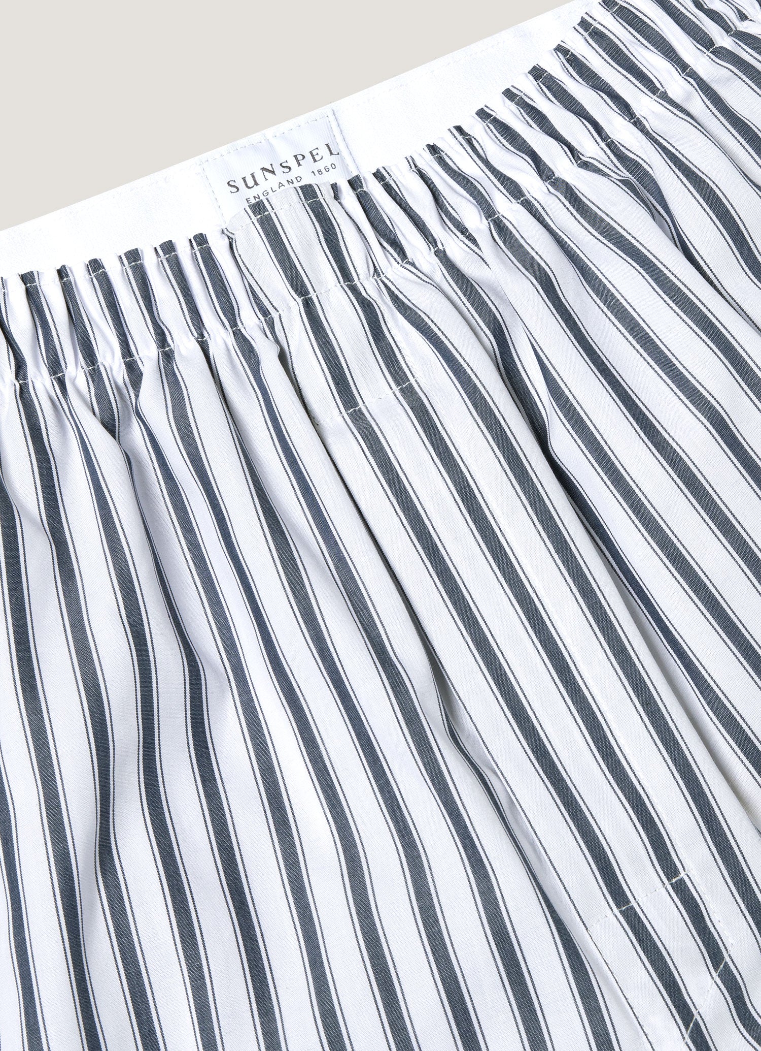 Men's Classic Boxer Short in White/Navy Stripe - Image 4