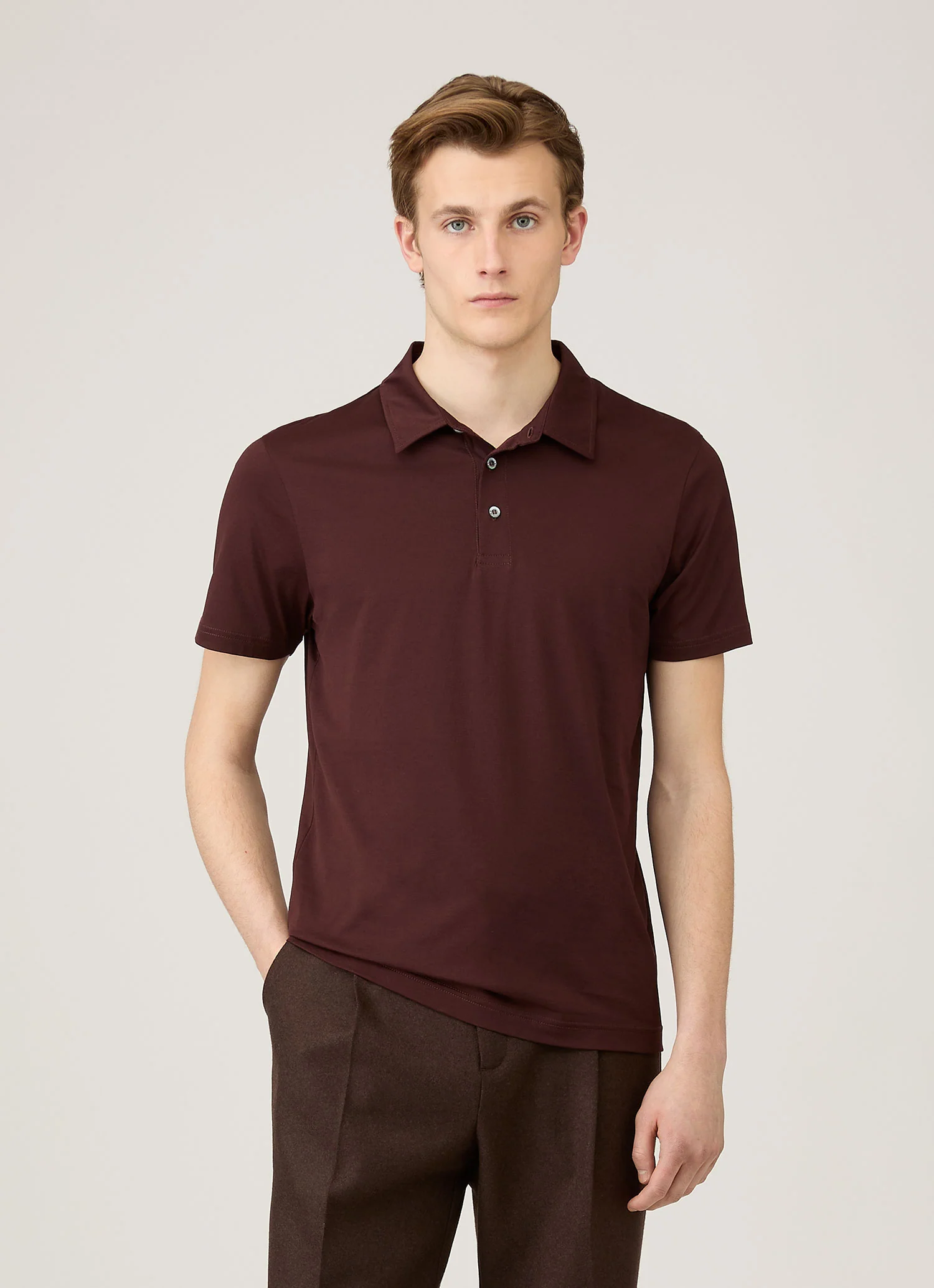 Men's Classic Jersey Polo Shirt in Bakelite - Image 2