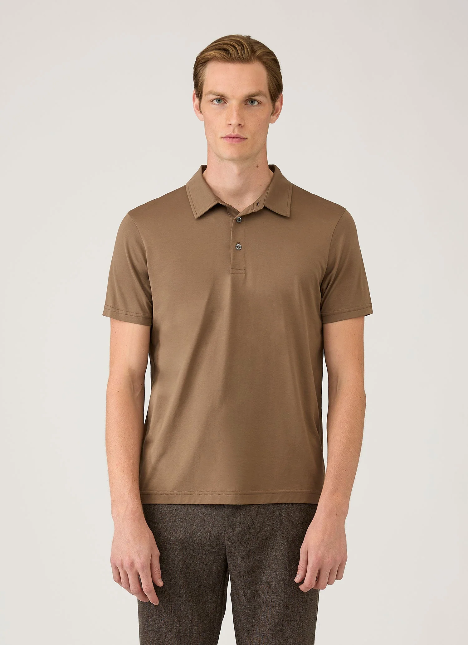 Men's Classic Jersey Polo Shirt in Dark Cedar - Image 2