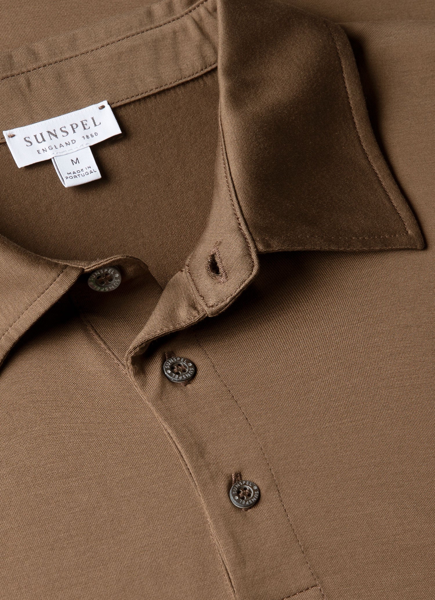 Men's Classic Jersey Polo Shirt in Dark Cedar - Image 4