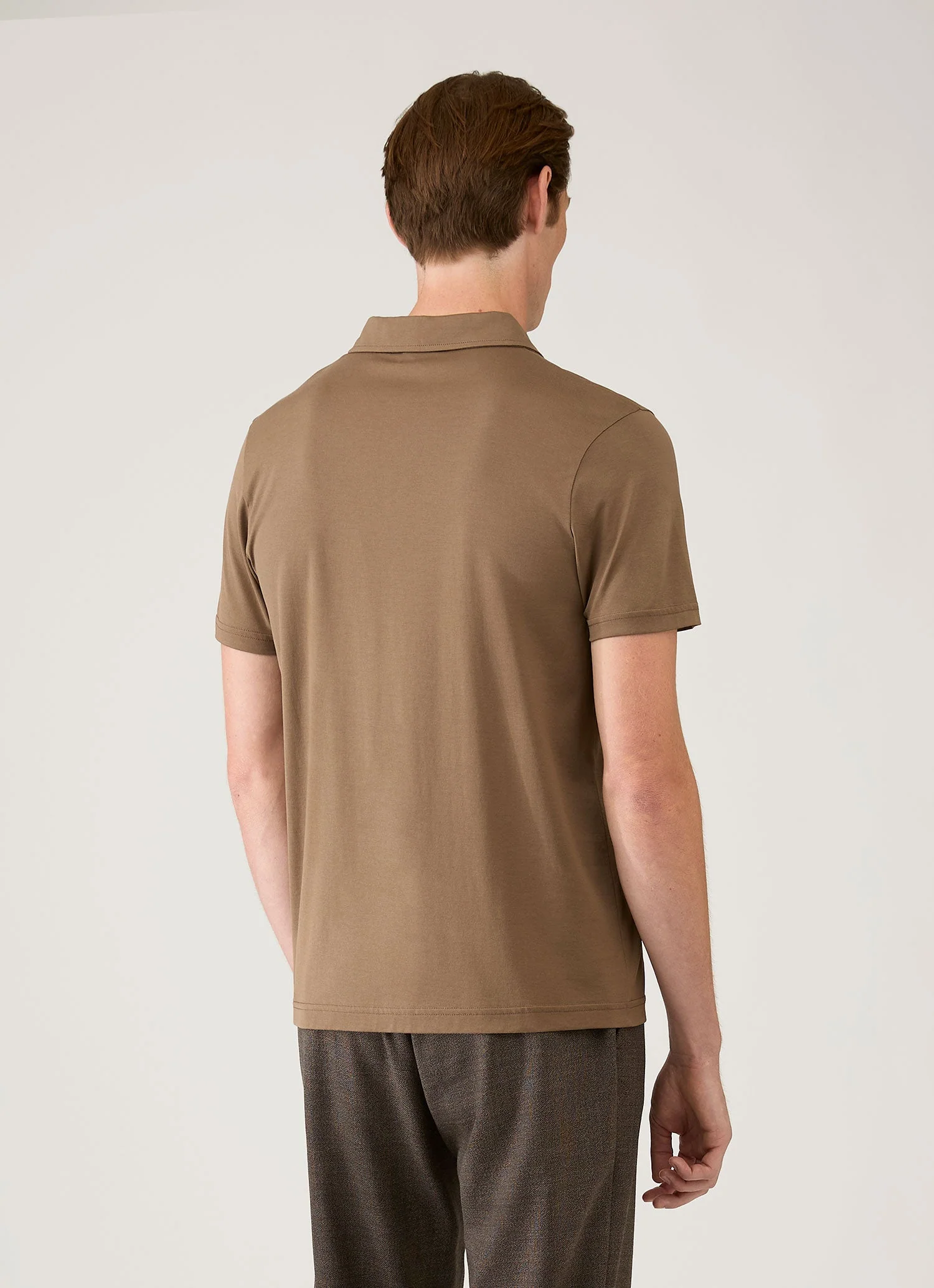 Men's Classic Jersey Polo Shirt in Dark Cedar - Image 5