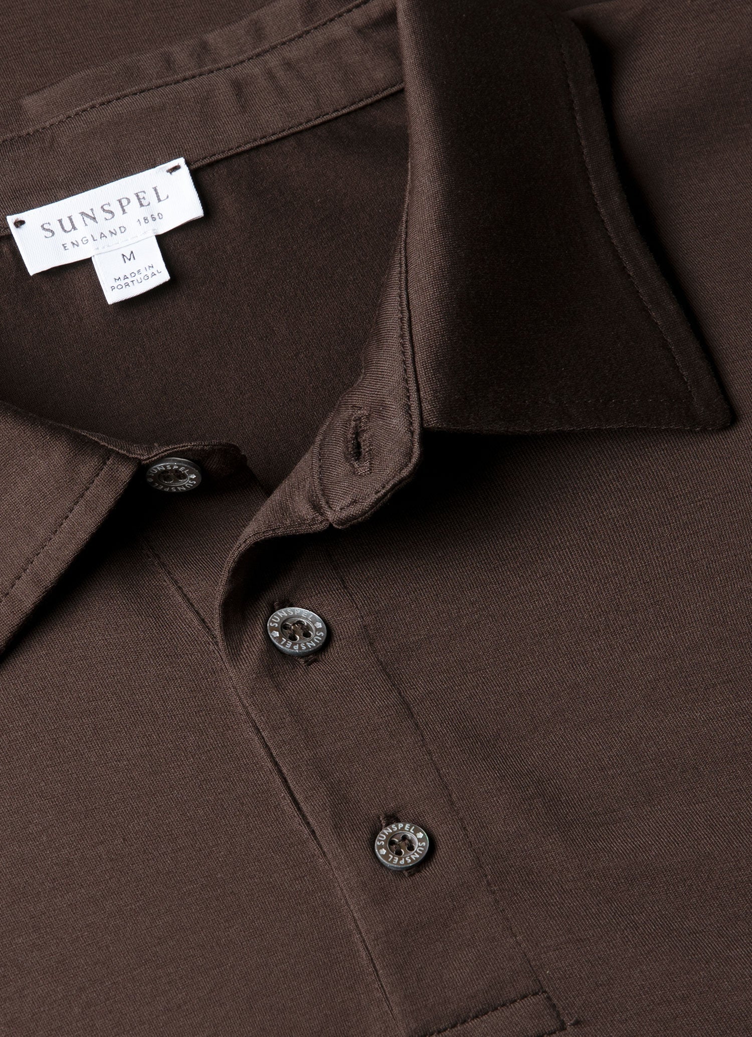 Men's Classic Jersey Polo Shirt in Dark Chocolate - Image 4