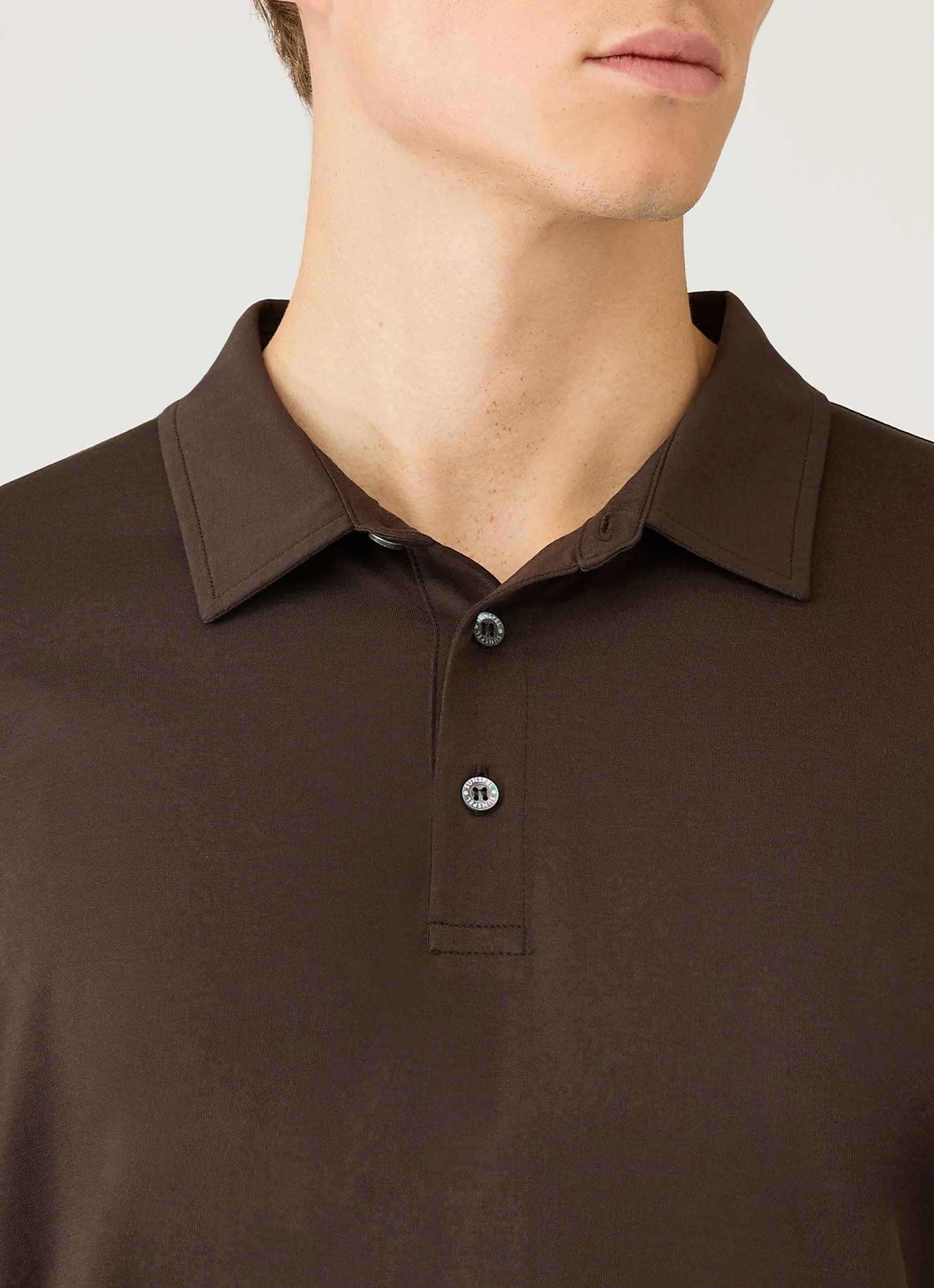Men's Classic Jersey Polo Shirt in Dark Chocolate - Image 6