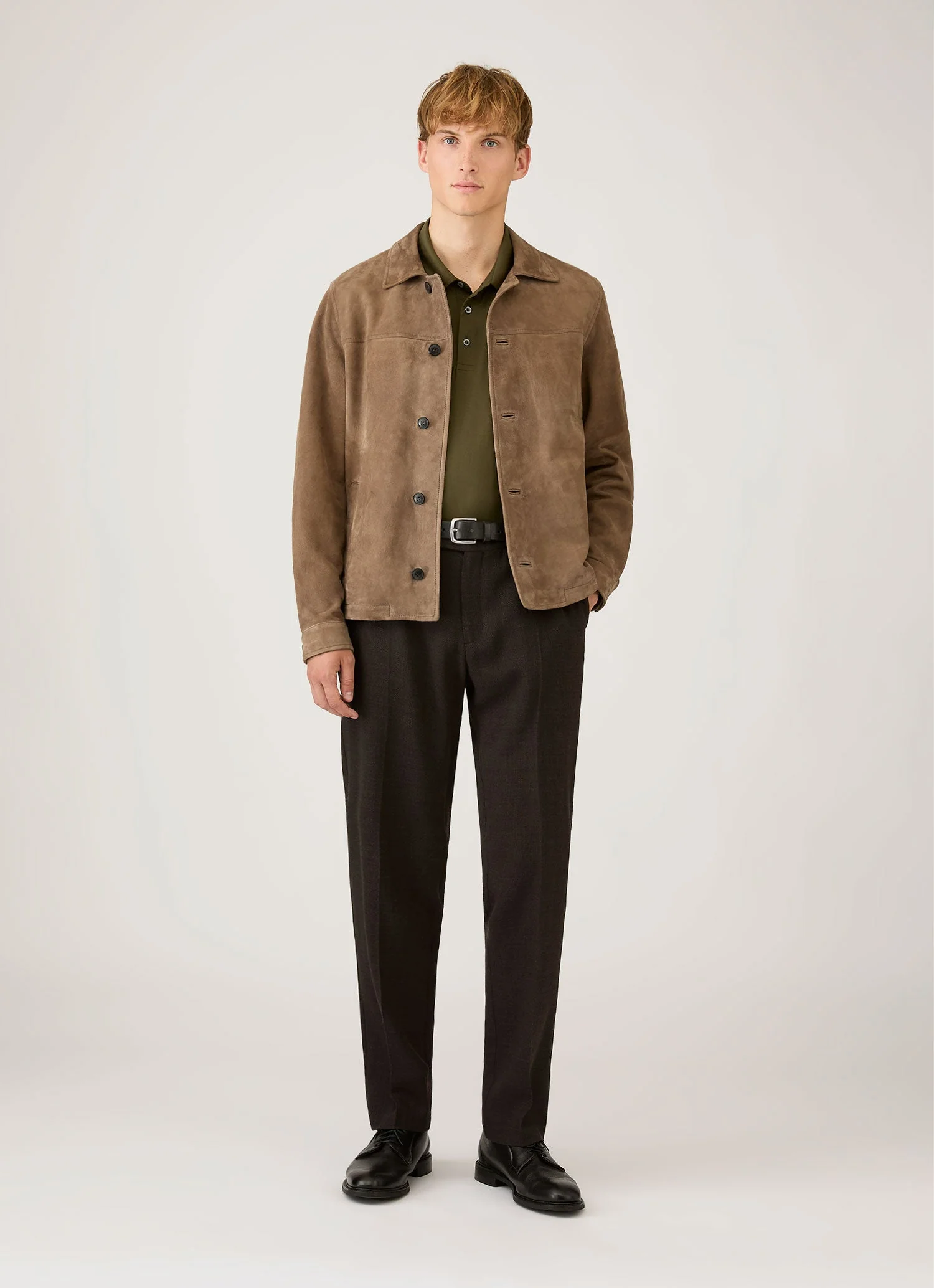 Men's Classic Jersey Polo Shirt in Deep Olive - Image 3