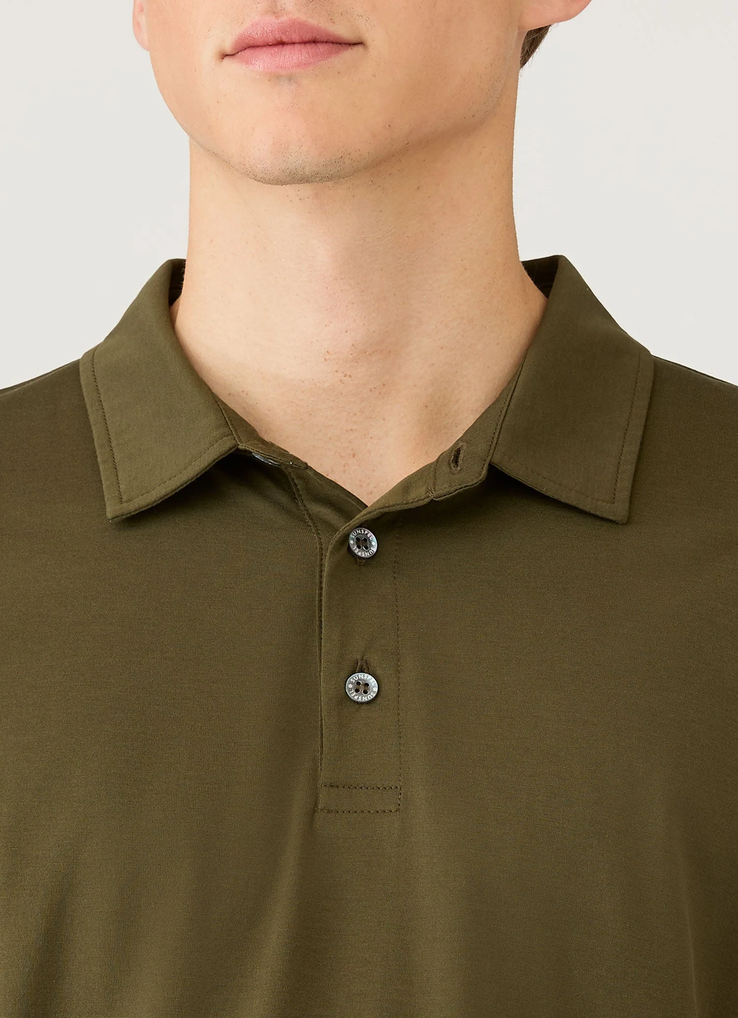 Men's Classic Jersey Polo Shirt in Deep Olive - Image 6