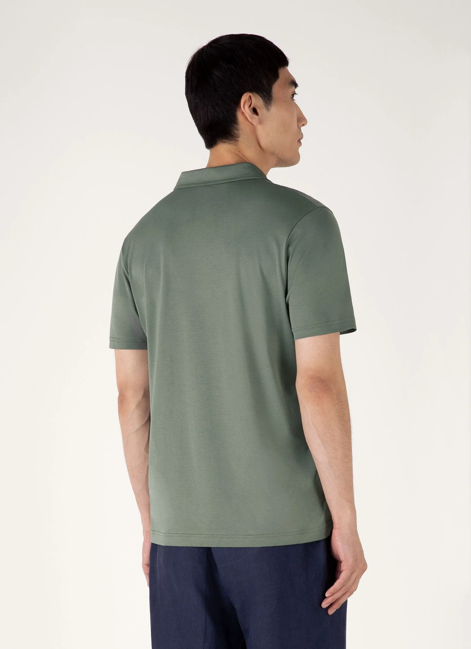 Men's Classic Jersey Polo Shirt in Dusk Green - Image 5
