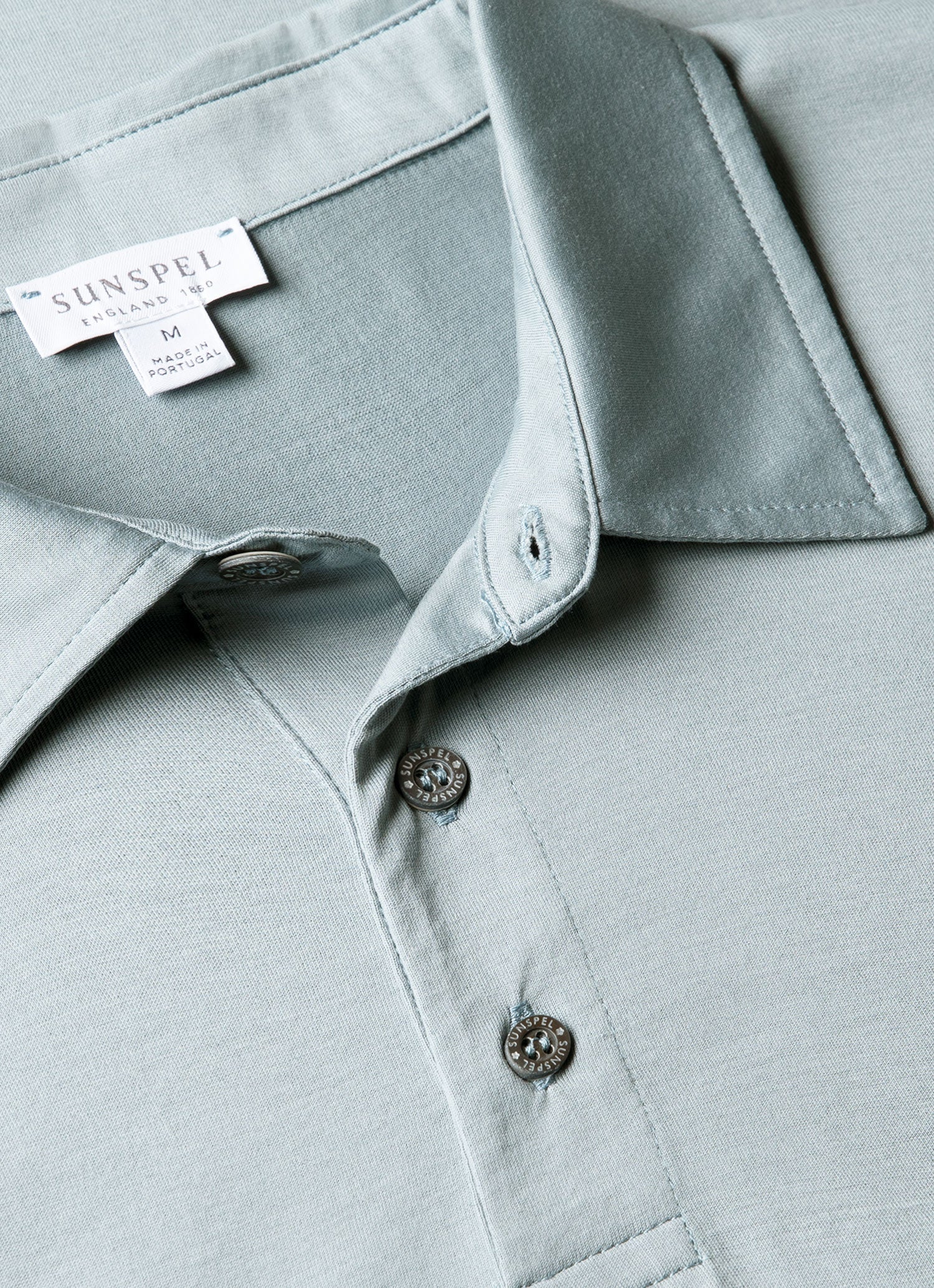 Men's Classic Jersey Polo Shirt in Stone Blue - Image 4