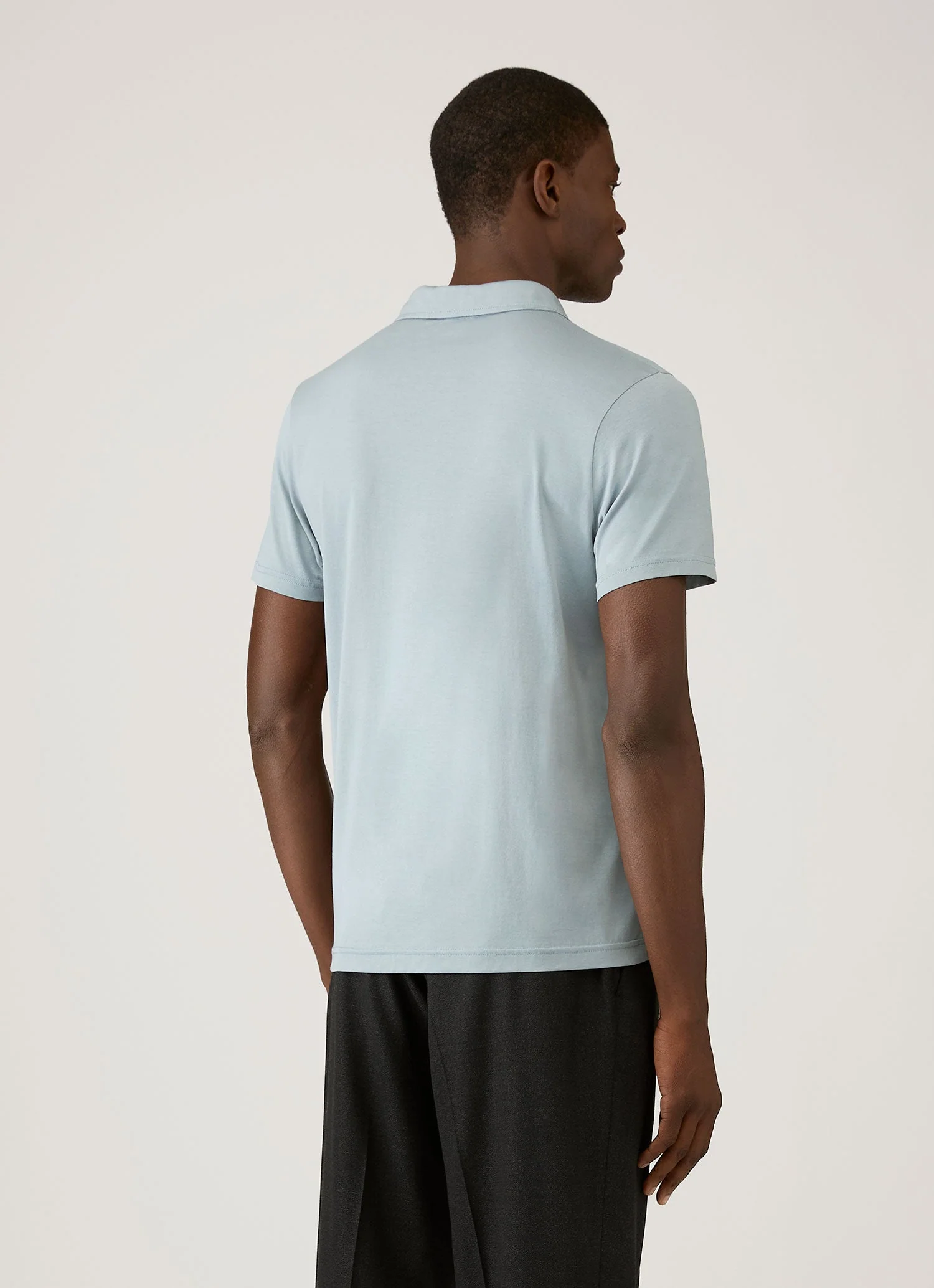 Men's Classic Jersey Polo Shirt in Stone Blue - Image 5