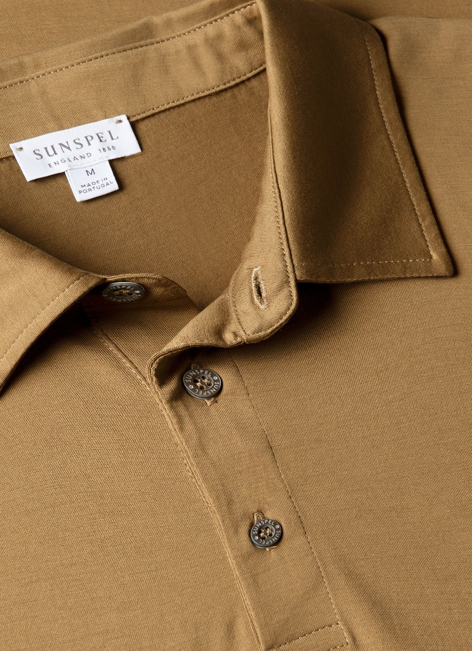 Men's Classic Jersey Polo Shirt in Walnut - Image 4