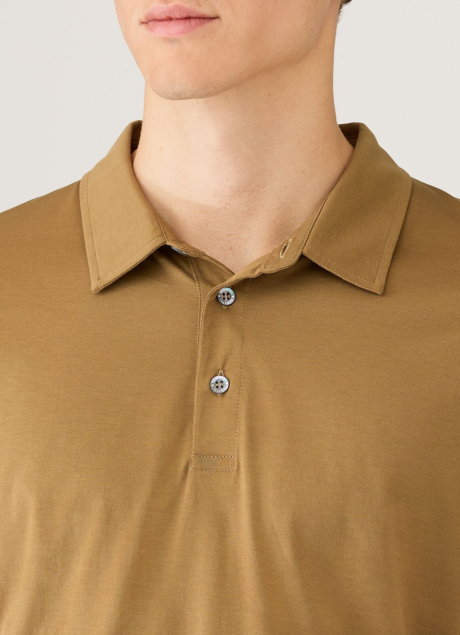 Men's Classic Jersey Polo Shirt in Walnut - Image 6