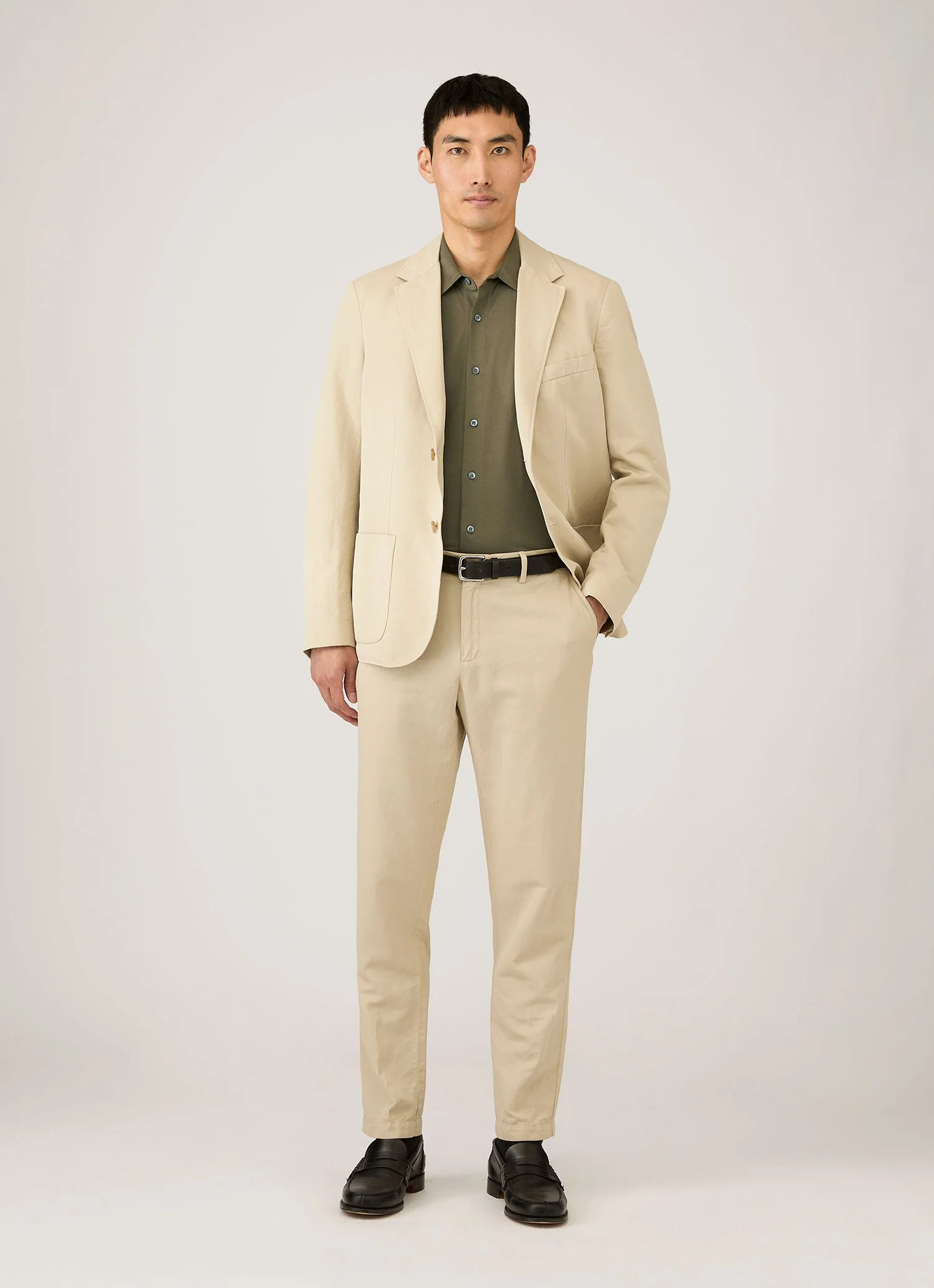 Men's Classic Jersey Shirt in Khaki - Image 3