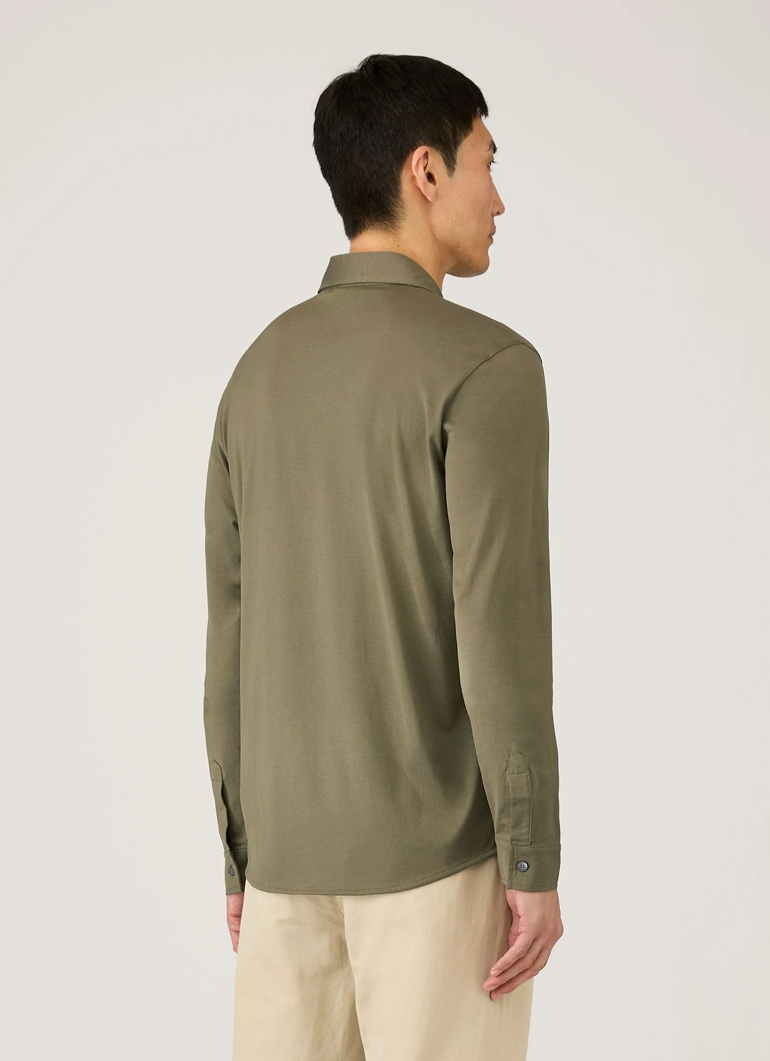 Men's Classic Jersey Shirt in Khaki - Image 5
