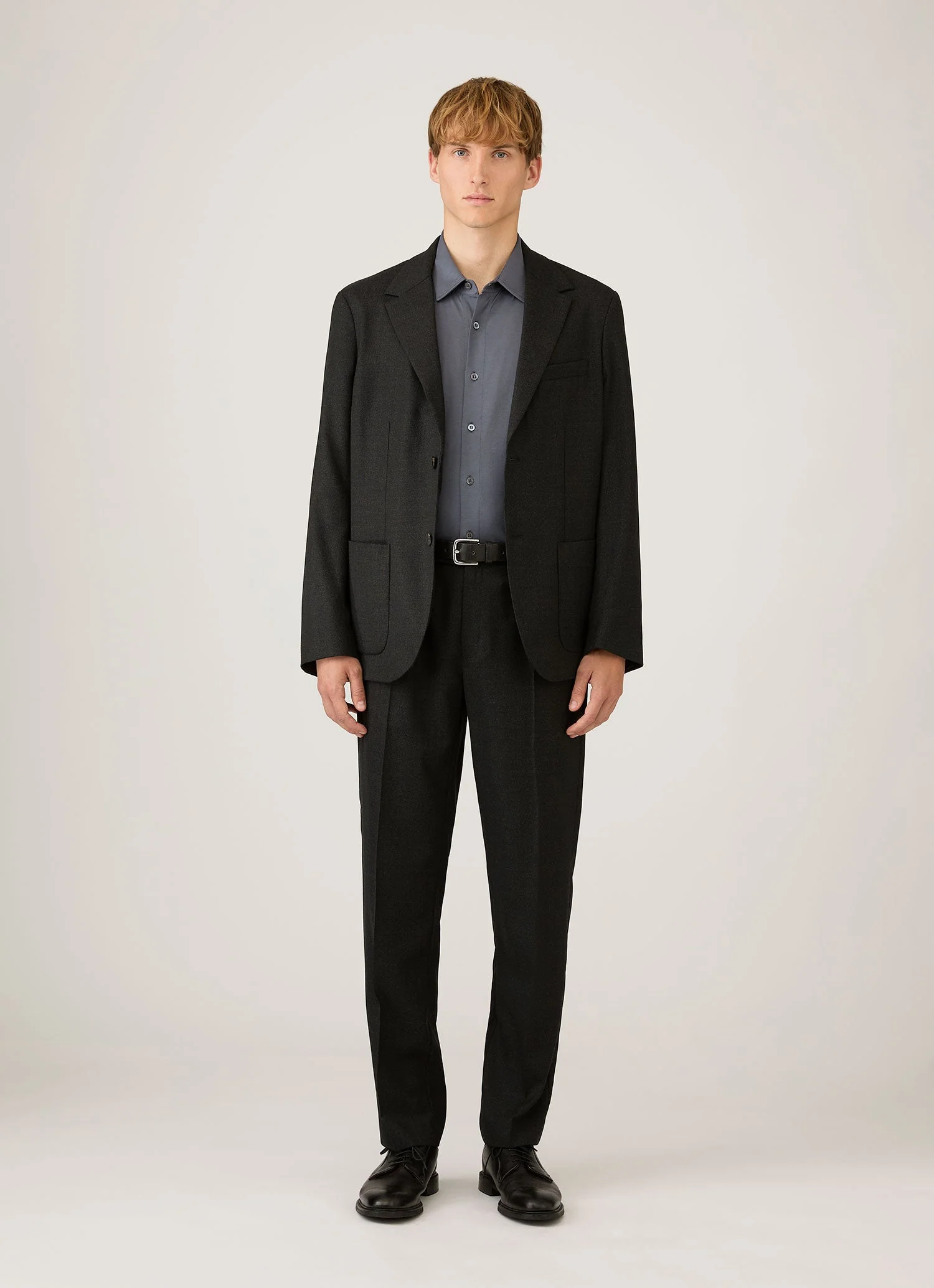 Men's Classic Jersey Shirt in Slate Blue - Image 3
