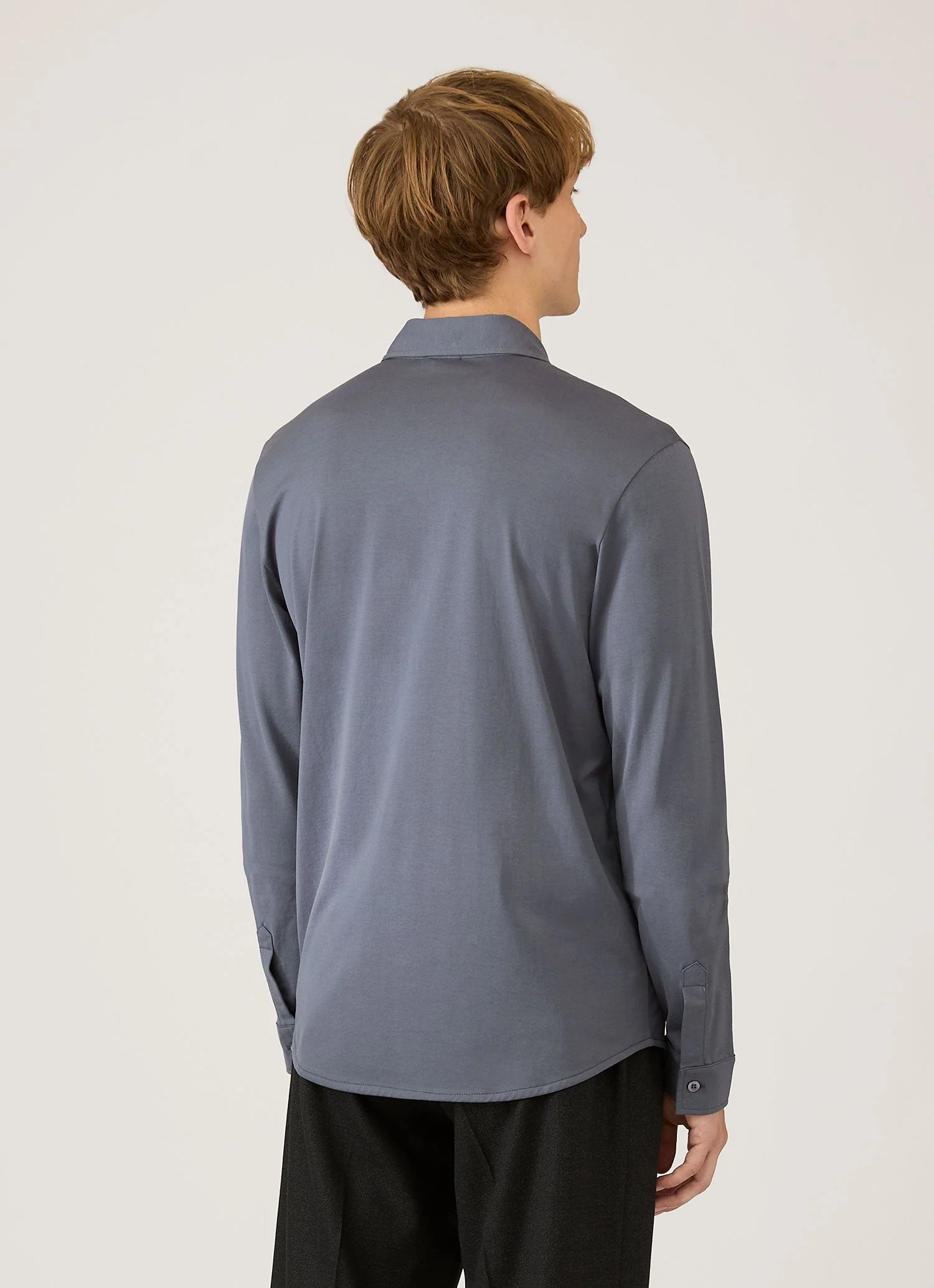 Men's Classic Jersey Shirt in Slate Blue - Image 5
